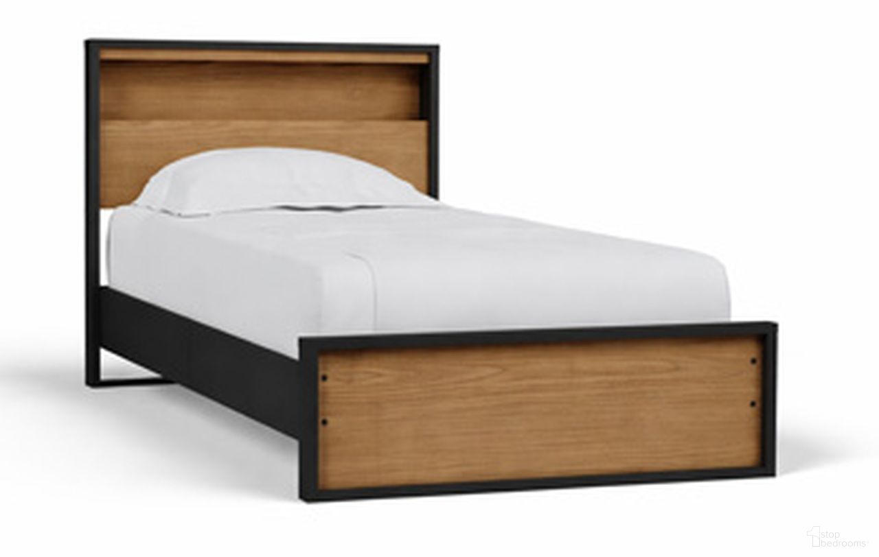 Kozmour Twin Bookcase Complete Bed Frame In Black and Brown