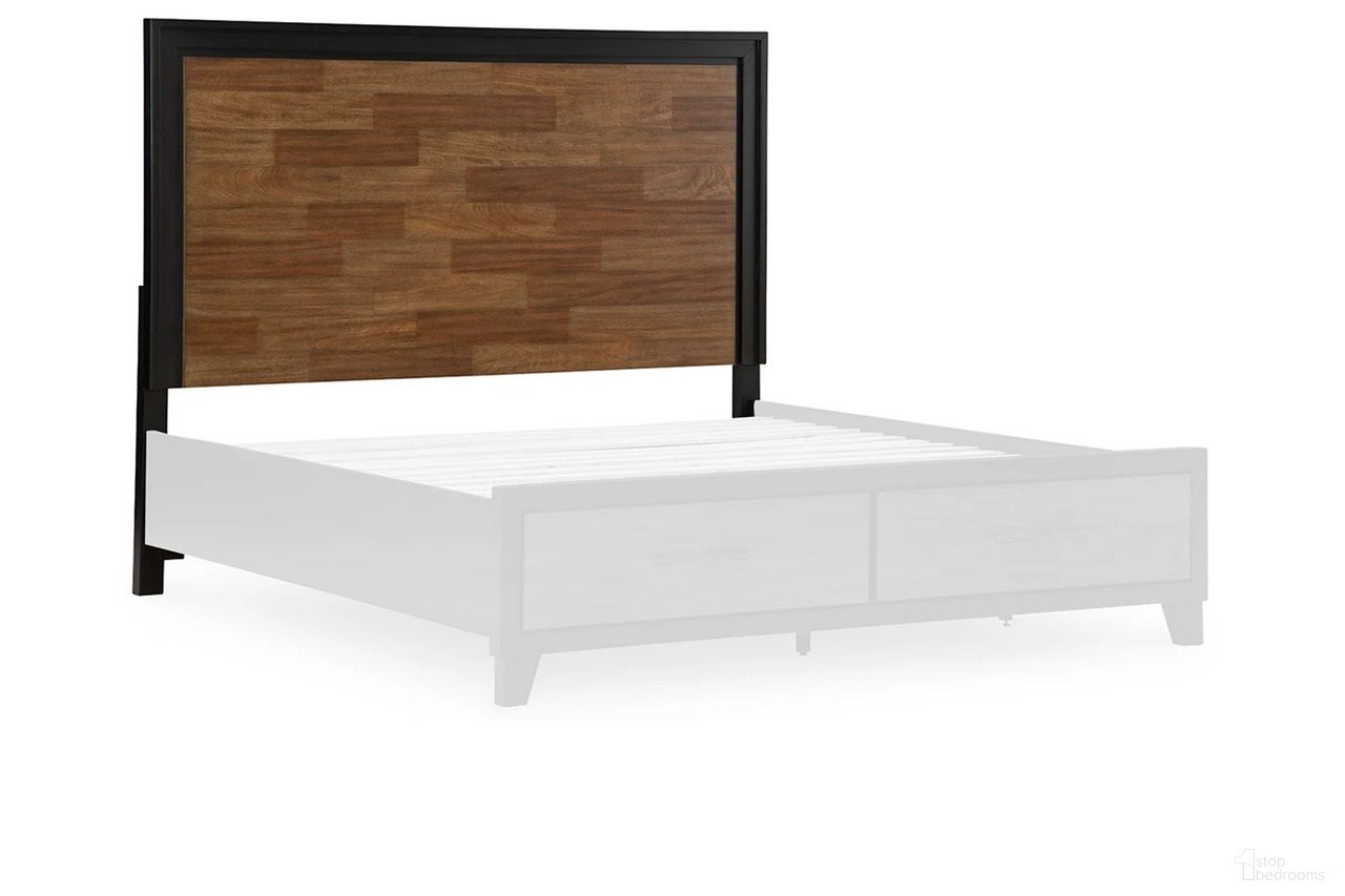 The appearance of Kraeburn Queen Panel Headboard In Brown and Black designed by Signature Design by Ashley in the transitional interior design. This brown/black piece of furniture  was selected by 1StopBedrooms from Kraeburn Collection to add a touch of cosiness and style into your home. Sku: B496-57. Material: Wood. Bed Size: Queen.