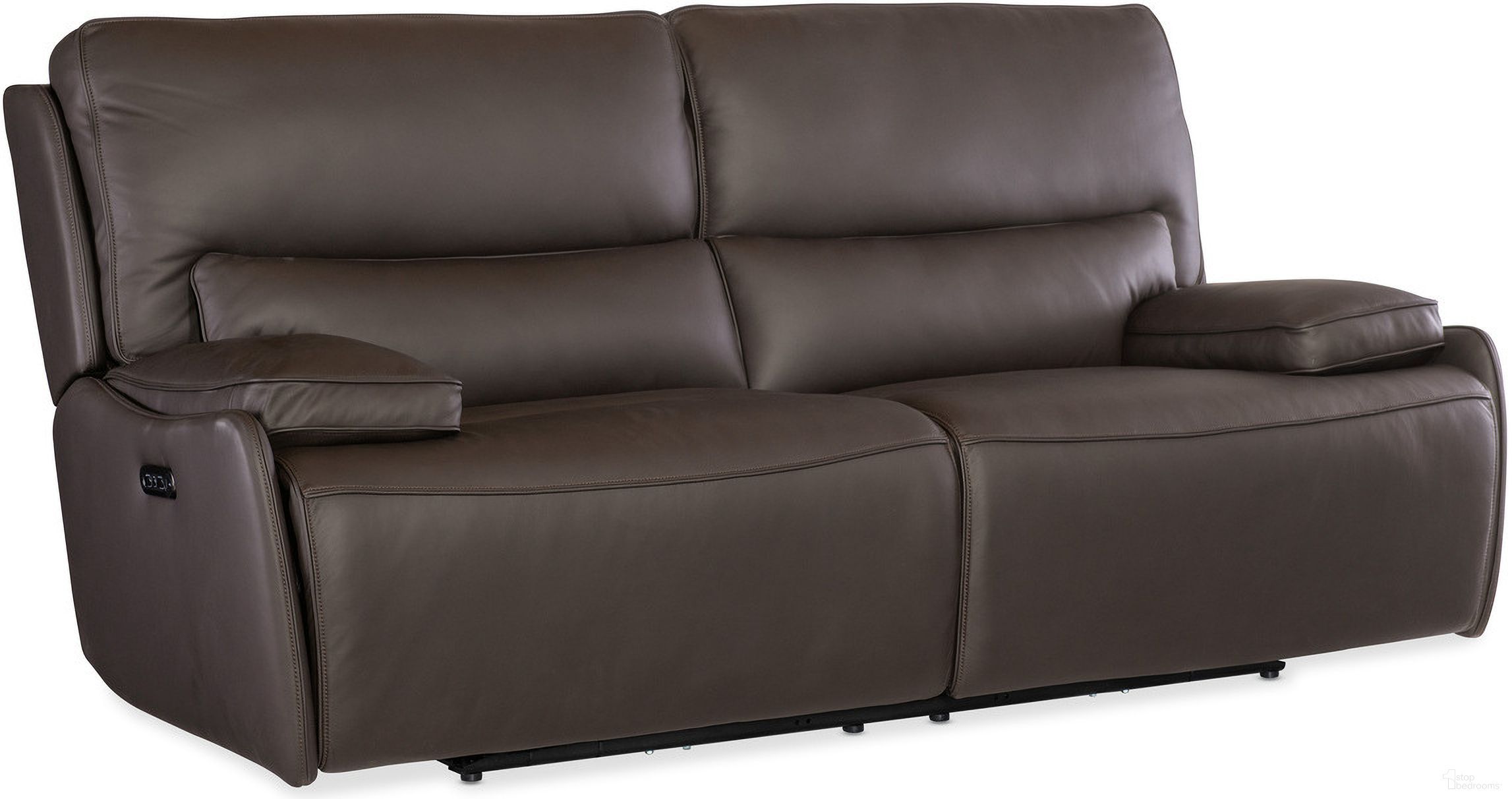 The appearance of Kramer Zero Gravity Power Sofa W/ Power Headrest In Brown designed by Hooker in the transitional interior design. This brown piece of furniture was selected by 1StopBedrooms from MS Collection to add a touch of cosiness and style into your home. Sku: SS719-PHZ3-089. Material: Leather.