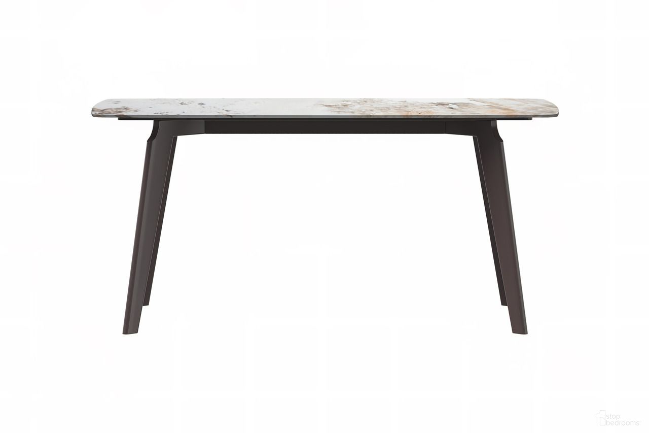 The appearance of Krevor 55 Inch Dining Table with Sintered Stone Top In Silver and Grey designed by LeisureMod in the modern / contemporary interior design. This silver and grey piece of furniture  was selected by 1StopBedrooms from Krevor Collection to add a touch of cosiness and style into your home. Sku: KTS-55CG-S. Table Base Style: Legs. Material: Stone. Table Top Shape: Rectangular. Size: 32" x 55".