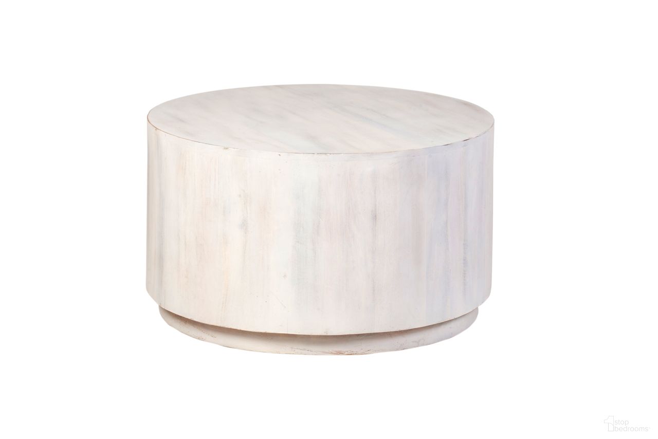 The appearance of Krissa 30 Inch Round Mango Wood Coffee Table In Whitewash designed by Carolina Living in the modern / contemporary interior design. This white wash piece of furniture was selected by 1StopBedrooms from Krissa Collection to add a touch of cosiness and style into your home. Sku: CT-3017-RT-WWWD. Material: Mango Wood.