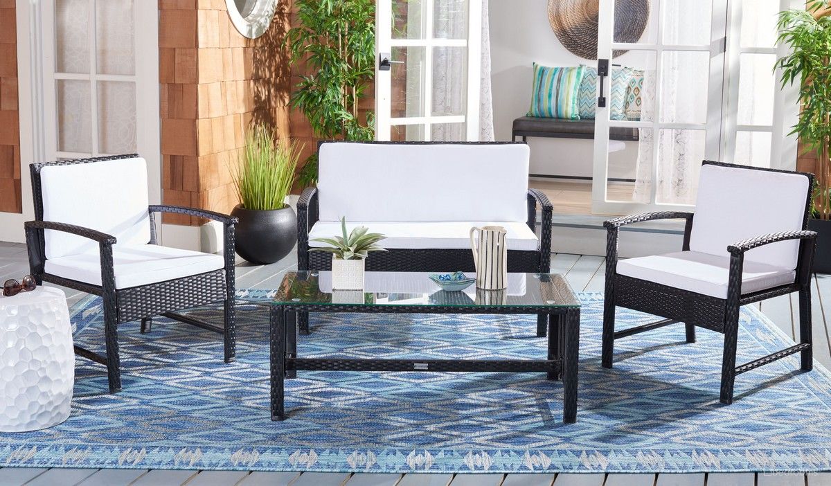 The appearance of Krissy Living Set in Black and White designed by Safavieh in the modern / contemporary interior design. This black and white piece of furniture was selected by 1StopBedrooms from Krissy Collection to add a touch of cosiness and style into your home. Sku: PAT7711A. Material: Steel.