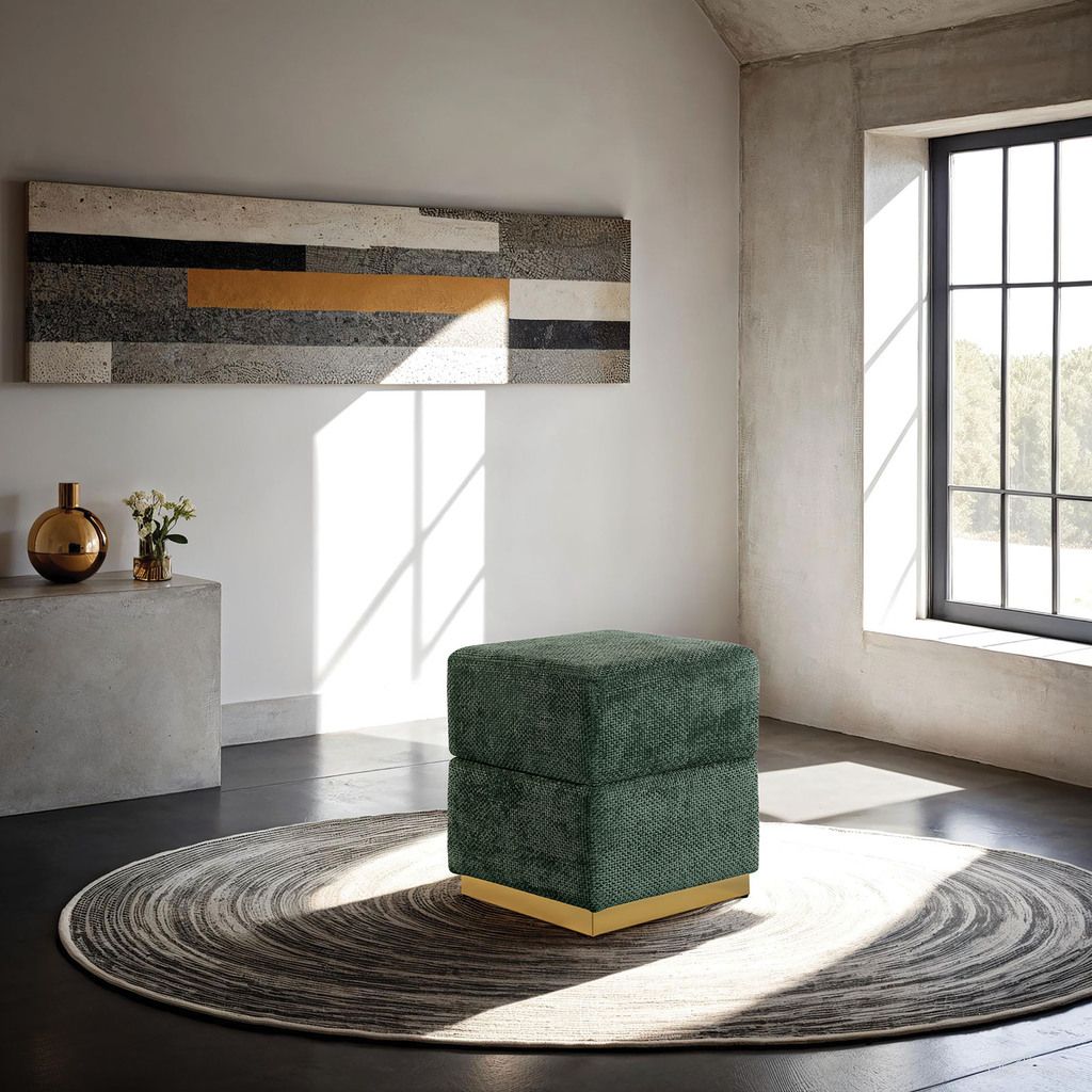 Krysten Storage Stool In Green