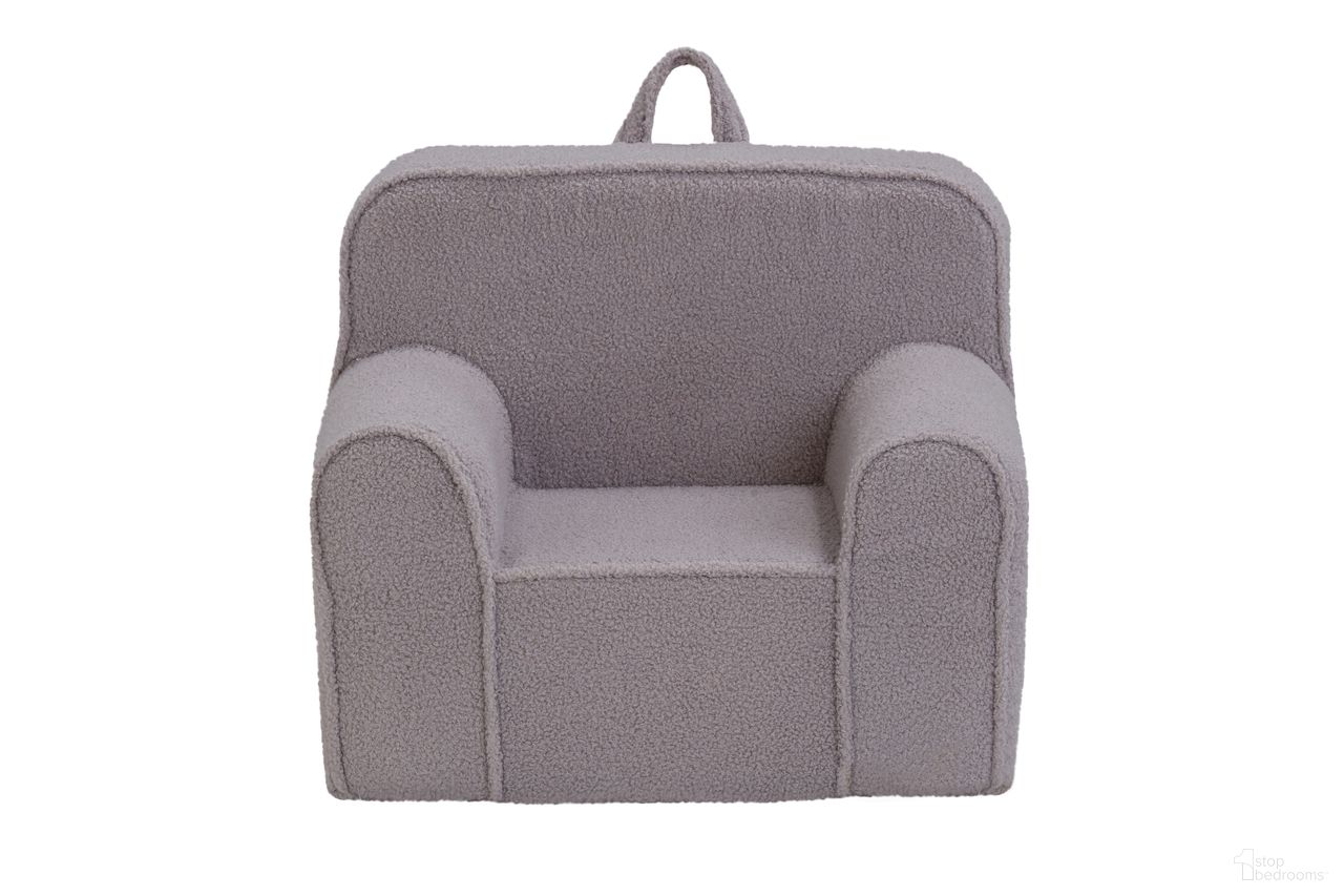 The appearance of Kuddlez Kids Foam Chair In Soft Gray designed by Olive and Opie in the modern / contemporary interior design. This soft gray piece of furniture was selected by 1StopBedrooms from Kuddlez Collection to add a touch of cosiness and style into your home. Sku: 904FCS-FSG. Material: Upholstered.