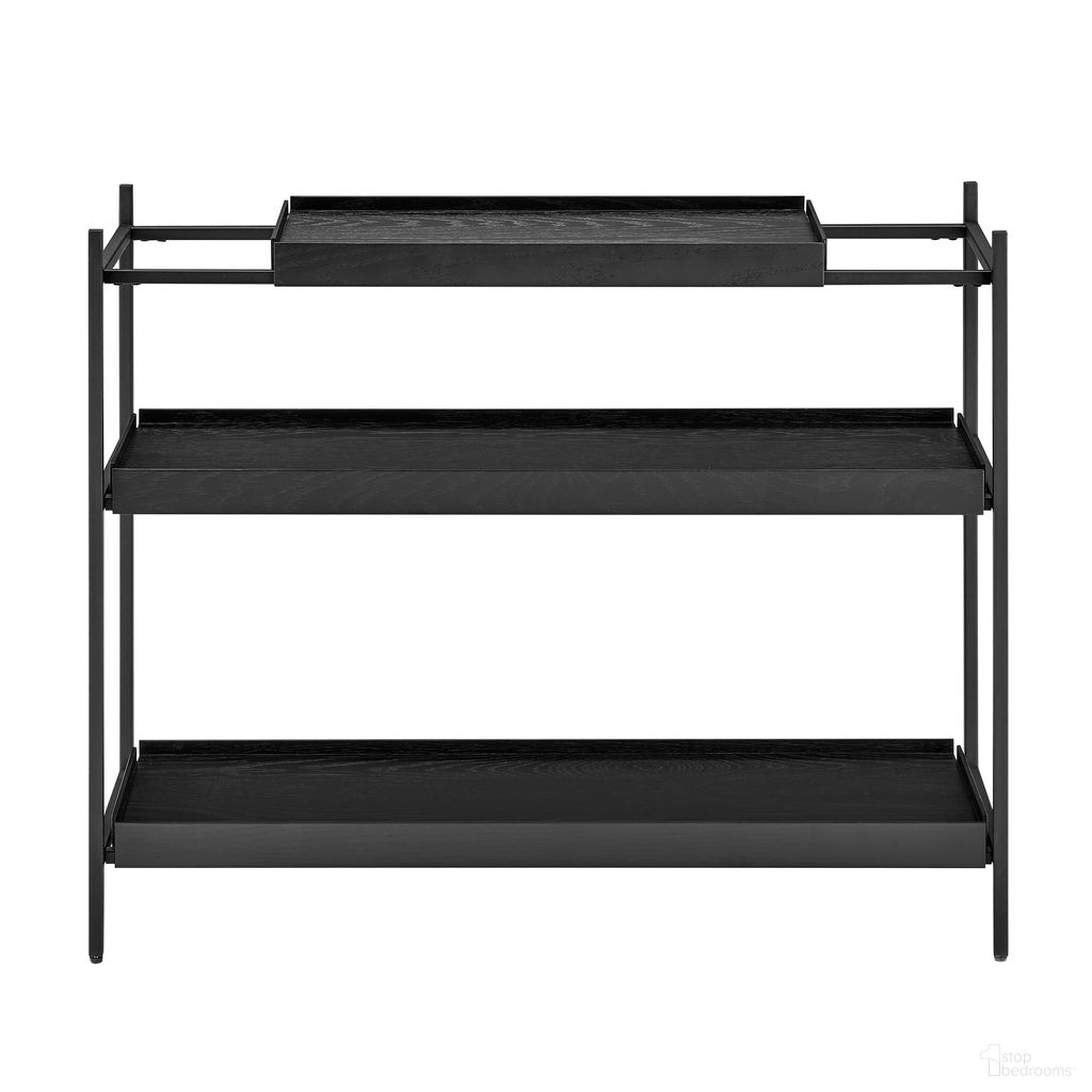 The appearance of Kumla 39 Inch 3-Tier Shelving Unit In Black designed by Euro Style in the modern / contemporary interior design. This black piece of furniture was selected by 1StopBedrooms from Kumla Collection to add a touch of cosiness and style into your home. Sku: 31130BLK-A;31130BLK-B. Material: MDF.