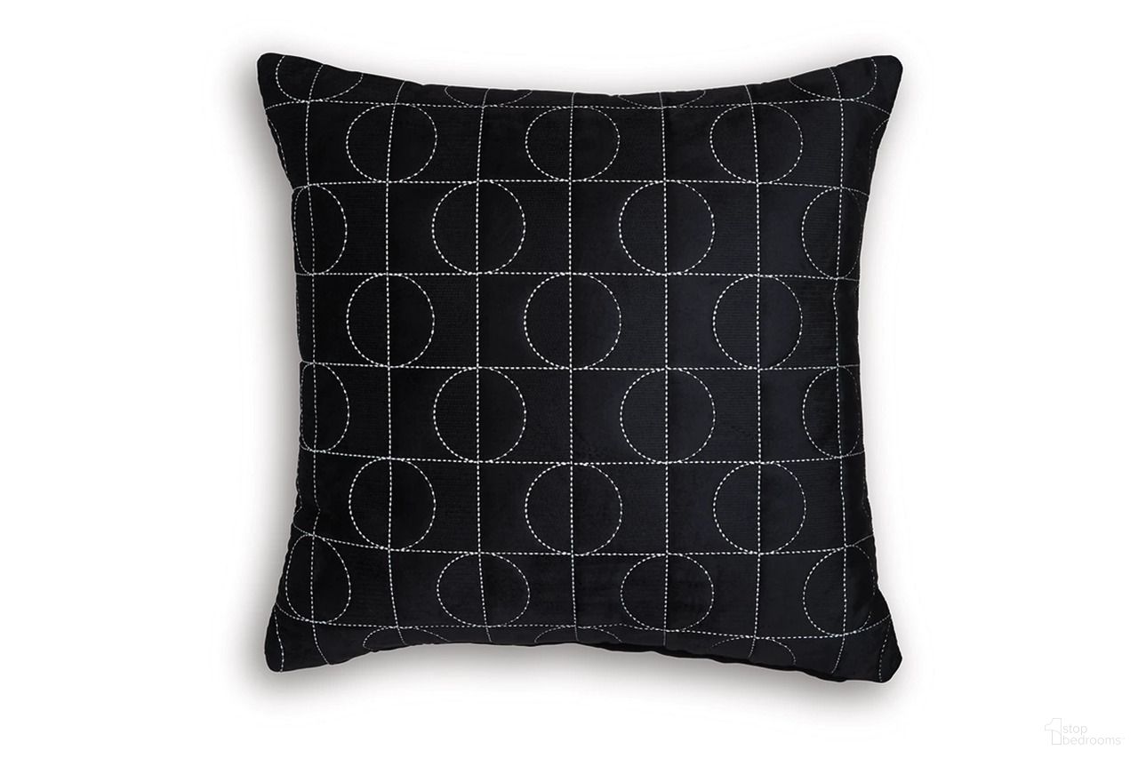 The appearance of Kydner Pillow Set of 4 In Black and Silver designed by Signature Design by Ashley in the modern / contemporary interior design. This black/silver piece of furniture  was selected by 1StopBedrooms from Kydner Collection to add a touch of cosiness and style into your home. Sku: A1001108. Material: Viscose.