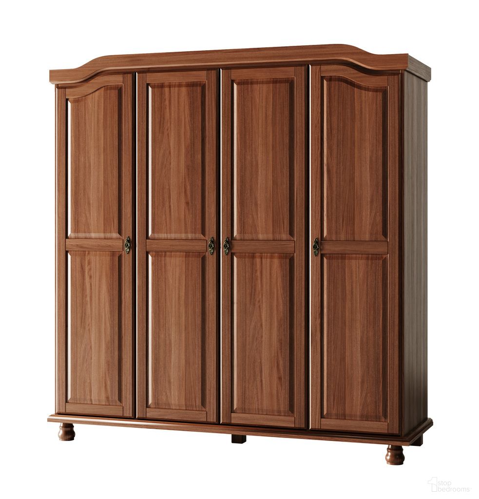 The appearance of Kyle 4-Door Wardrobe with Raised Panel Doors In Mocha designed by Palace Imports in the traditional interior design. This mocha piece of furniture was selected by 1StopBedrooms from Kyle Collection to add a touch of cosiness and style into your home. Sku: 8203D. Material: Solid Pine Wood.