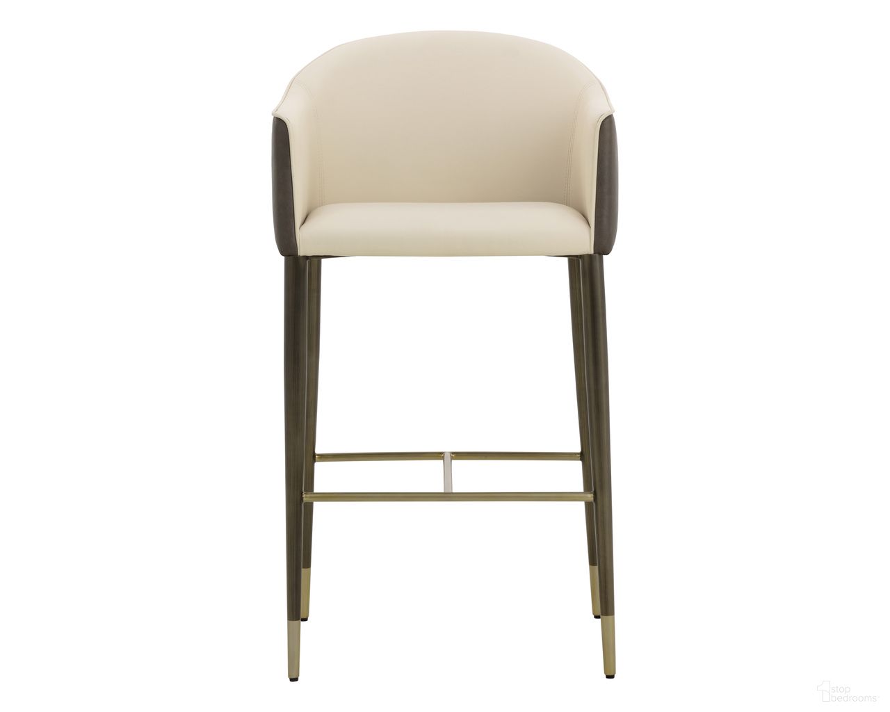 Kylin Barstool In Dillon Cream and Bravo Ash