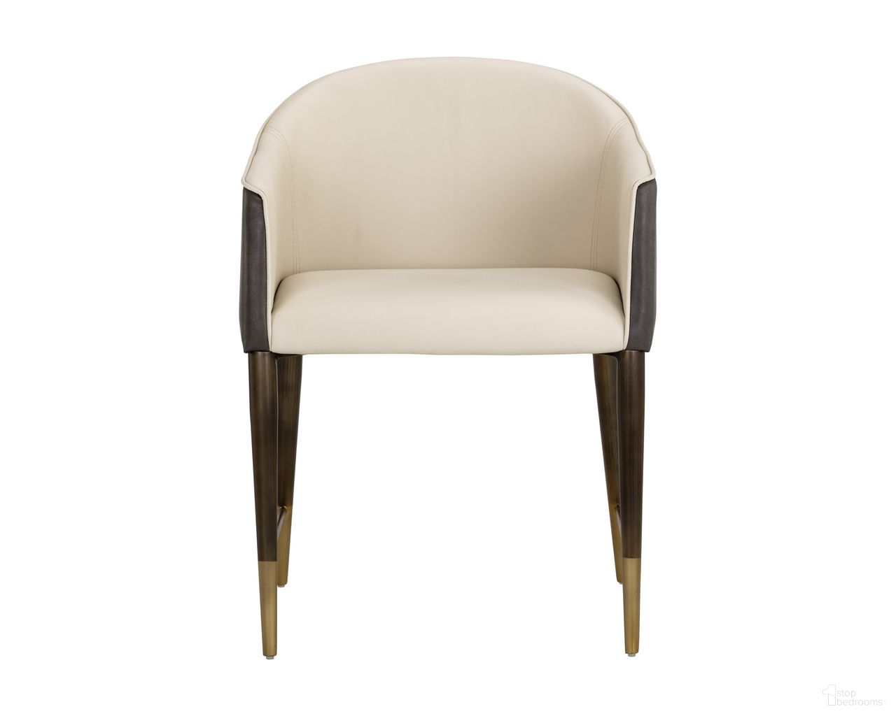 Kylin Dining Armchair In Dillon Cream and Bravo Ash