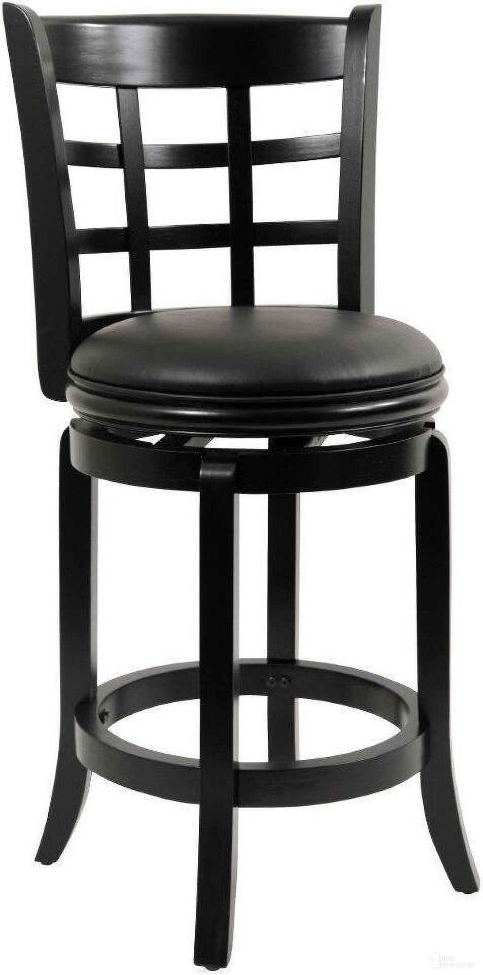 The appearance of Kyoto 24 Inch Swivel Counter Stool In Black designed by Boraam Industries in the transitional interior design. This black piece of furniture was selected by 1StopBedrooms from Kyoto Collection to add a touch of cosiness and style into your home. Sku: 45225. Material: Rubberwood.
