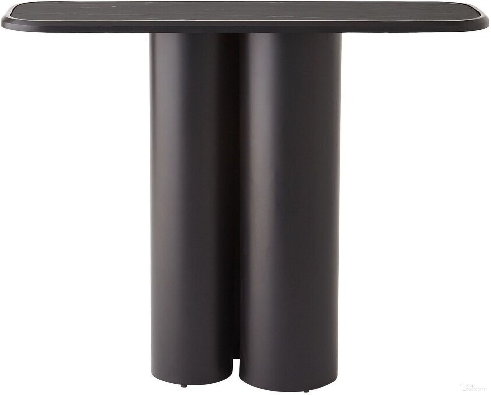 The appearance of Kyrtos Console In Black designed by Global Views in the modern / contemporary interior design. This black piece of furniture  was selected by 1StopBedrooms from  to add a touch of cosiness and style into your home. Sku: CA990007. Material: Marble.