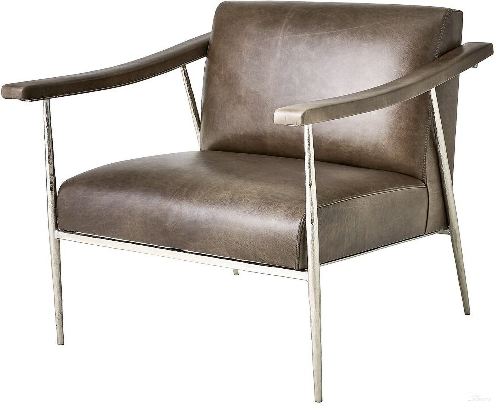 The appearance of L. Brooks Leather Chair In Brown and Nickel designed by Global Views in the modern / contemporary interior design. This brown/nickel piece of furniture was selected by 1StopBedrooms from to add a touch of cosiness and style into your home. Sku: 993939. Material: Leather.