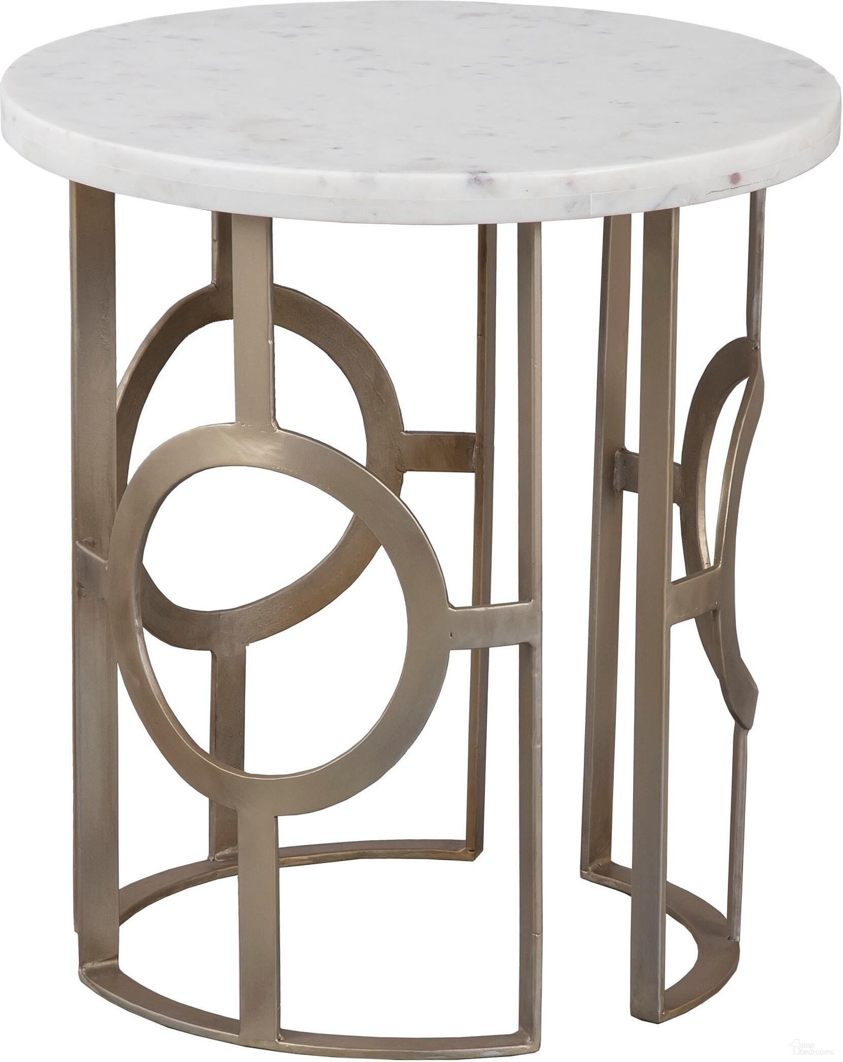 The appearance of La Bella End Table In Antique Gold designed by Fairfield Chair in the transitional interior design. This antique gold piece of furniture  was selected by 1StopBedrooms from La Bella Collection to add a touch of cosiness and style into your home. Sku: 8158-ET. Material: Marble.