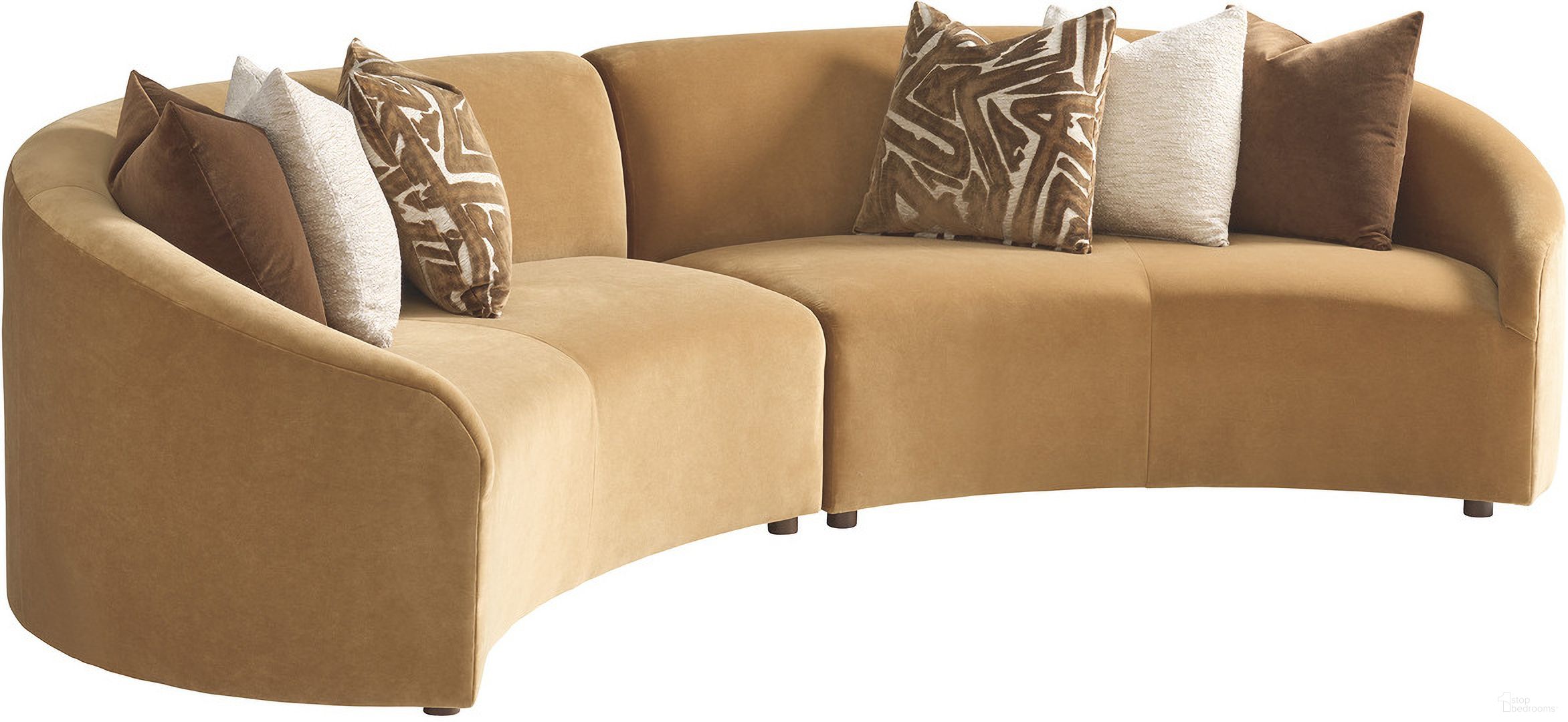 The appearance of La Costa Alston Sectional In Brown designed by Lexington in the modern / contemporary interior design. This brown piece of furniture was selected by 1StopBedrooms from La Costa Collection to add a touch of cosiness and style into your home. Sku: 7662-50S-61. Material: Fabric.