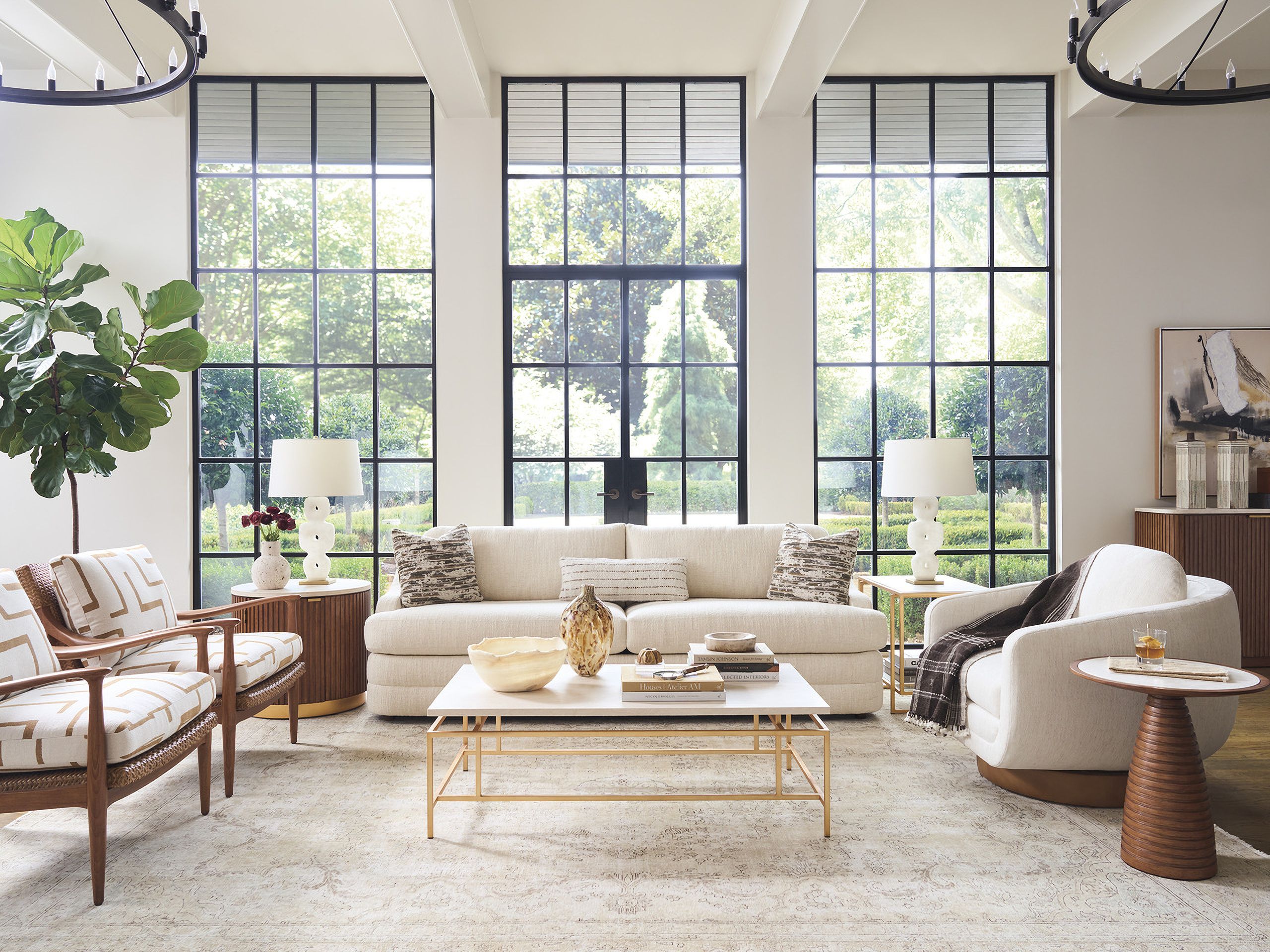 The appearance of La Costa Pinnacle Rectangular Occasional Table Set In Gold designed by Lexington in the modern / contemporary interior design. This gold piece of furniture  was selected by 1StopBedrooms from La Costa Collection to add a touch of cosiness and style into your home. Sku: 420-945;420-955. Material: Marble.