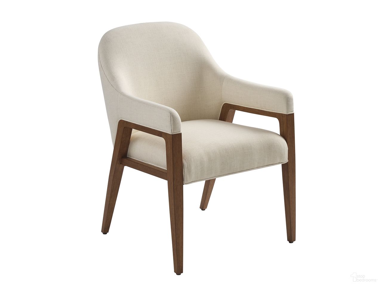 The appearance of La Costa Seacove Upholstered Arm Chair designed by Lexington in the modern / contemporary interior design. This ivory piece of furniture was selected by 1StopBedrooms from La Costa Collection to add a touch of cosiness and style into your home. Sku: 420-883-01. Material: Fabric. Chair Type: Arm Chair.