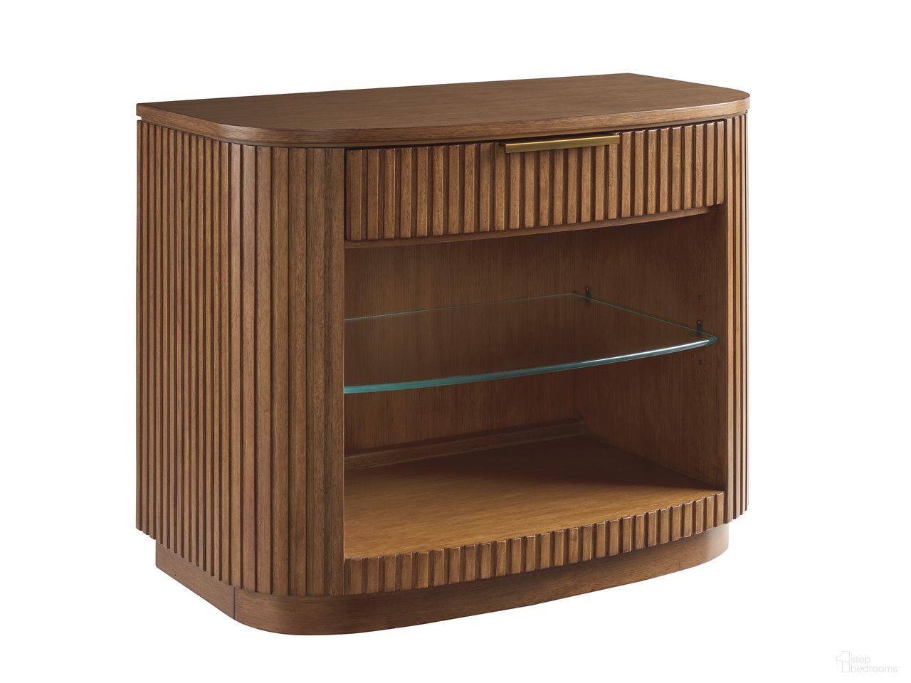 The appearance of La Costa Tustin Open Nightstand In Brown designed by Lexington in the modern / contemporary interior design. This brown piece of furniture was selected by 1StopBedrooms from La Costa Collection to add a touch of cosiness and style into your home. Sku: 420-622. Material: Wood.