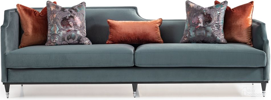 The appearance of La Francaise Mansion Sofa In Azure Black designed by Michael Amini in the transitional interior design. This azure black piece of furniture was selected by 1StopBedrooms from La Francaise Collection to add a touch of cosiness and style into your home. Sku: LFR-FRSE816-AZR-805. Material: Wood.