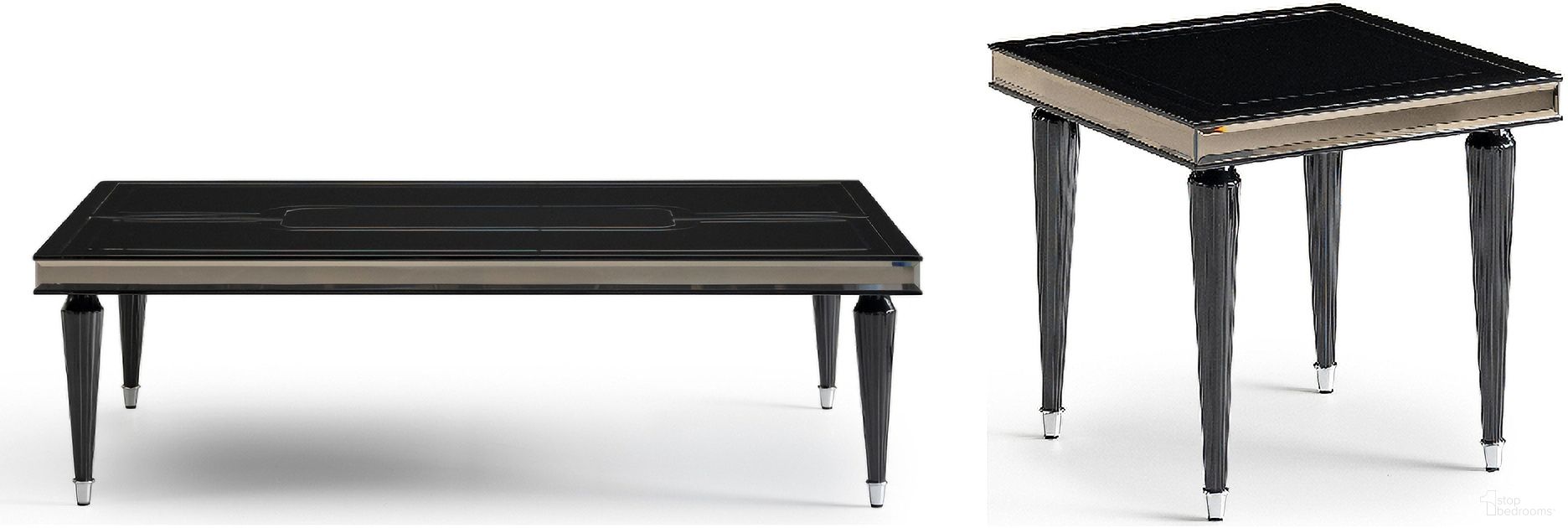 La Francaise Occasional Table Set In Black Ice