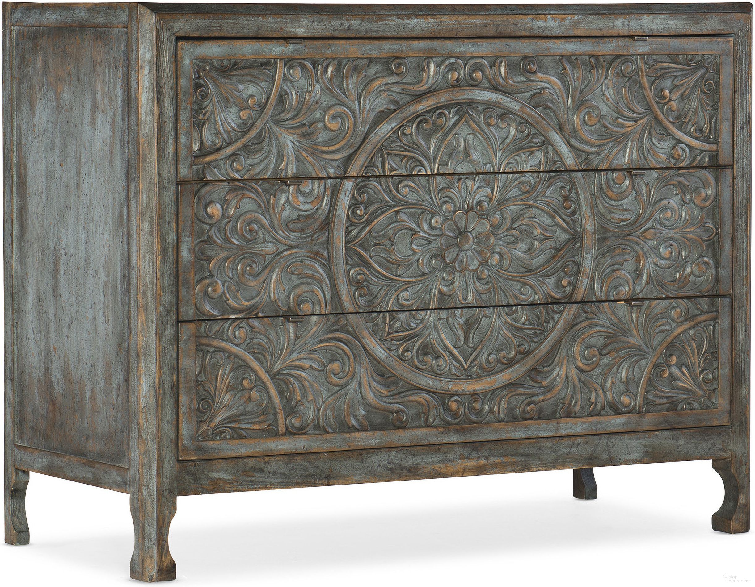La Grange Lockhart Three-Drawer Accent Chest In Blue