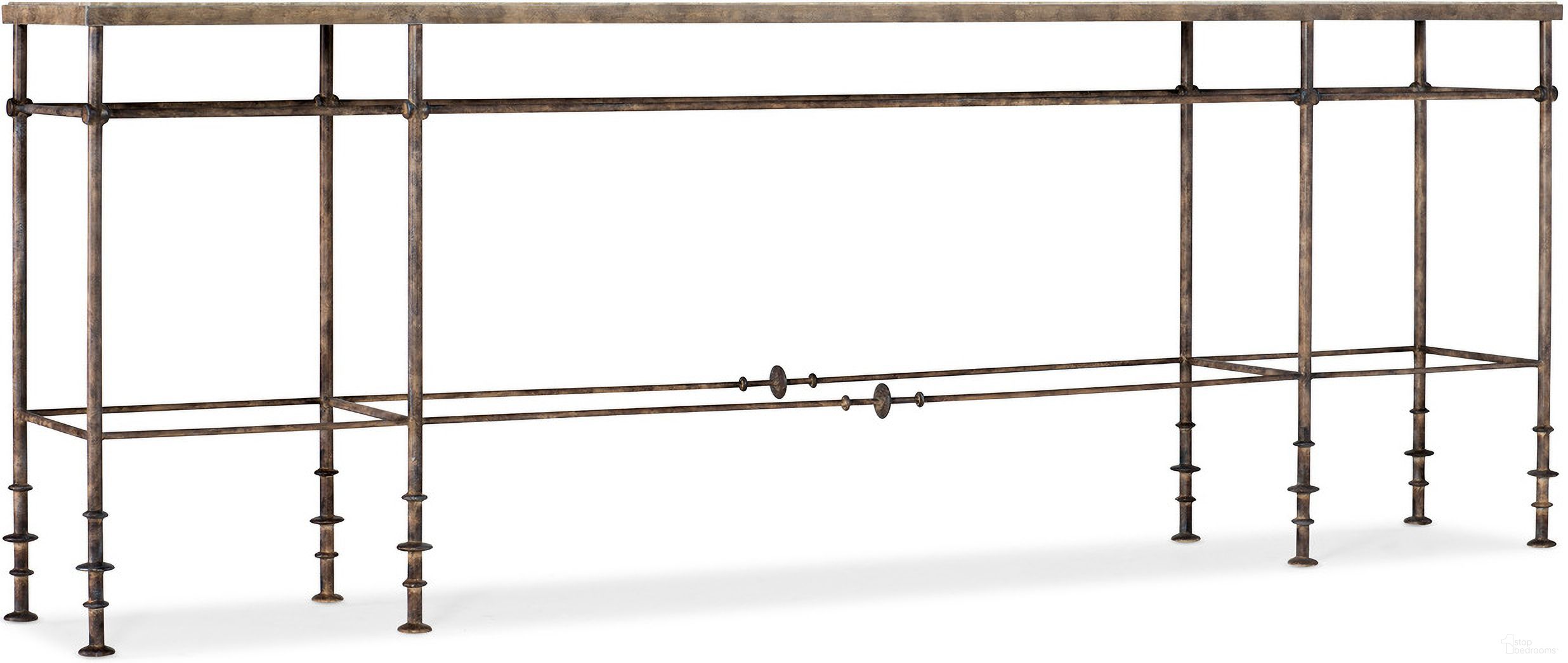 The appearance of La Grange St James Metal and Stone Console designed by Hooker in the traditional interior design. This black piece of furniture was selected by 1StopBedrooms from La Grange Collection to add a touch of cosiness and style into your home. Sku: 6960-85001-00. Material: Metal.