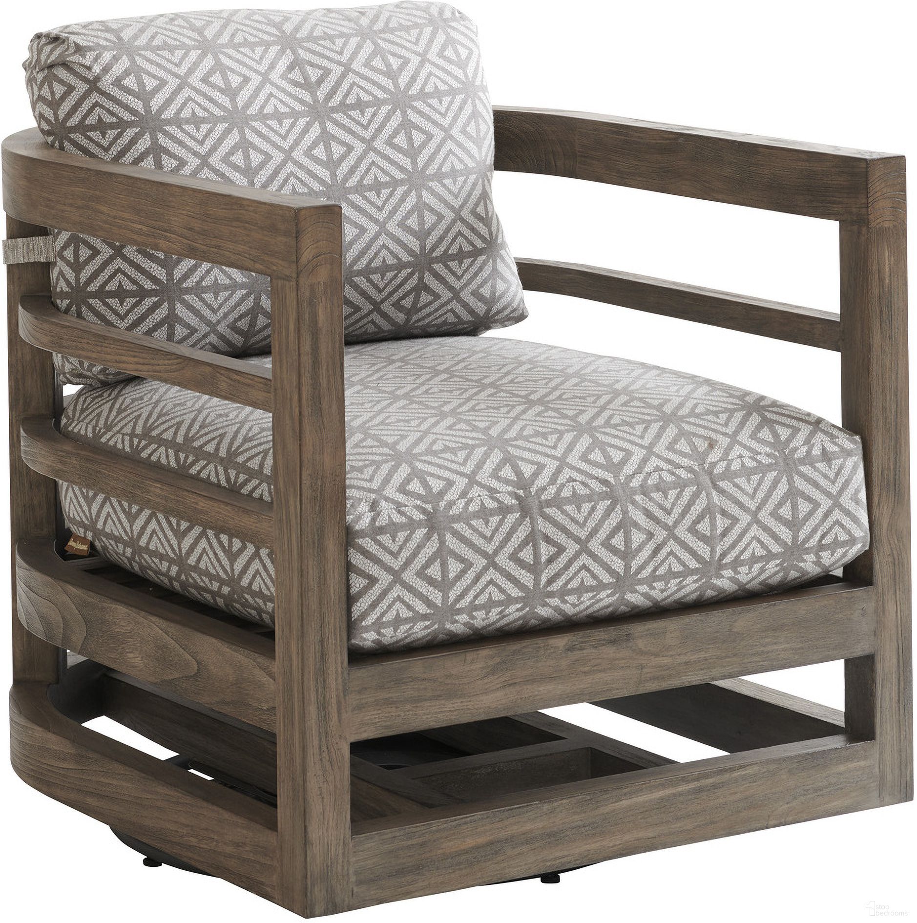 The appearance of La Jolla Occasional Swivel Chair In Taupe designed by Tommy Bahama in the modern / contemporary interior design. This taupe piece of furniture was selected by 1StopBedrooms from La Jolla Collection to add a touch of cosiness and style into your home. Sku: 3950-09SW-40. Material: Wood.
