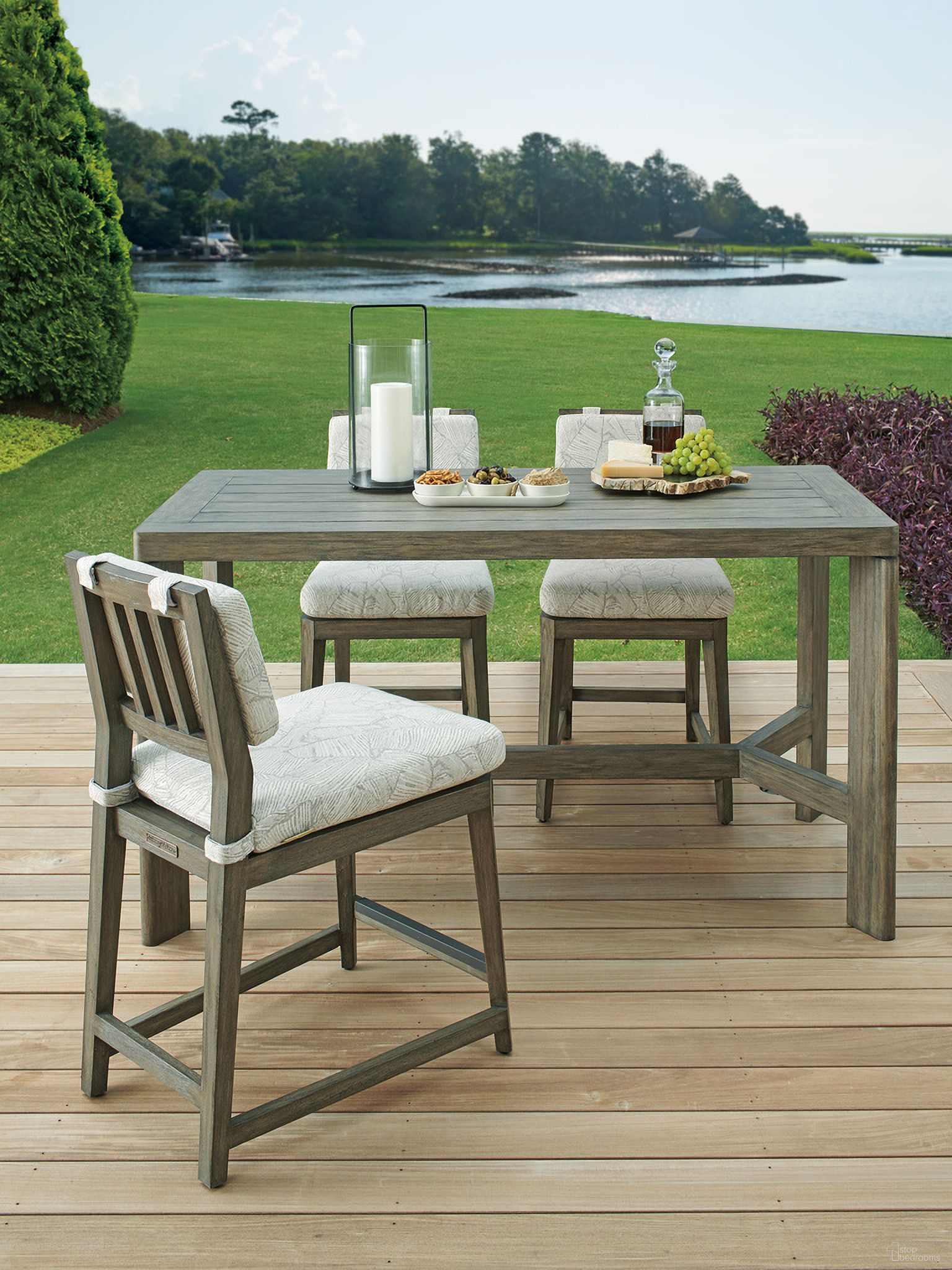 The appearance of La Jolla Home Bar Set In Taupe designed by Tommy Bahama in the modern / contemporary interior design. This taupe piece of furniture  was selected by 1StopBedrooms from La Jolla Collection to add a touch of cosiness and style into your home. Sku: 3950-873;3950-16-40. Material: Wood.