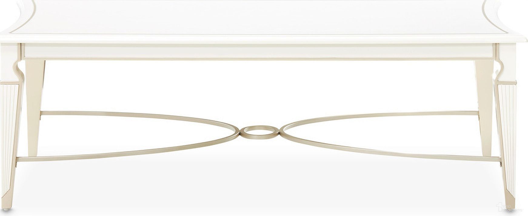 The appearance of La Marisia Cocktail Table In Creamy Pearl designed by Michael Amini in the modern / contemporary interior design. This creamy pearl piece of furniture  was selected by 1StopBedrooms from La Marisia Collection to add a touch of cosiness and style into your home. Sku: 9089201-112. Material: Poplar.