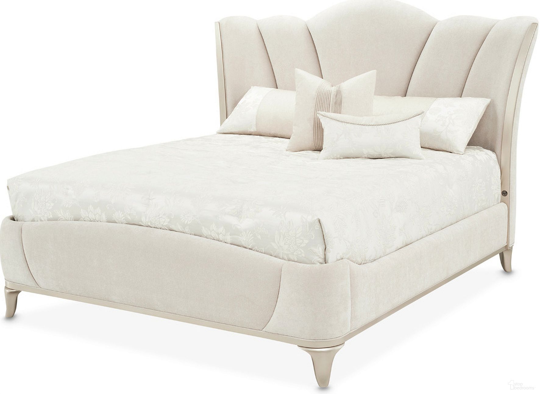 The appearance of La Marisia Upholstered King Bed In Creamy Pearl designed by Michael Amini in the modern / contemporary interior design. This creamy pearl piece of furniture was selected by 1StopBedrooms from La Marisia Collection to add a touch of cosiness and style into your home. Sku: 9089014-112;9089137-112;9000238-00. Bed Size: King. Material: Poplar. Bed Type: Upholstered Bed.