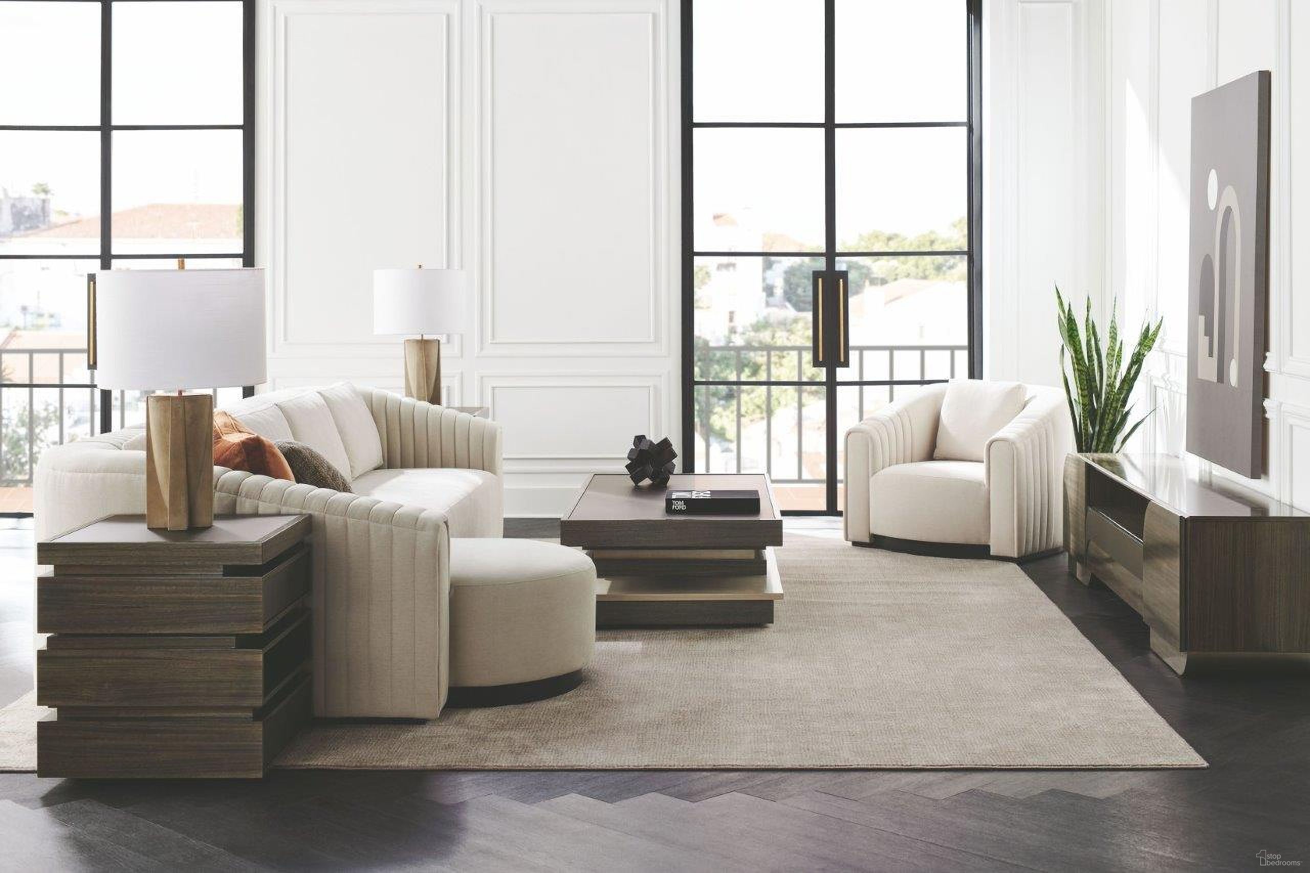 The appearance of La Moda Sepia And Thunder Occasional Table Set designed by Caracole in the transitional interior design. This brown and gray piece of furniture  was selected by 1StopBedrooms from La Moda Collection to add a touch of cosiness and style into your home. Sku: M131-421-401;M131-421-411. Material: Wood.