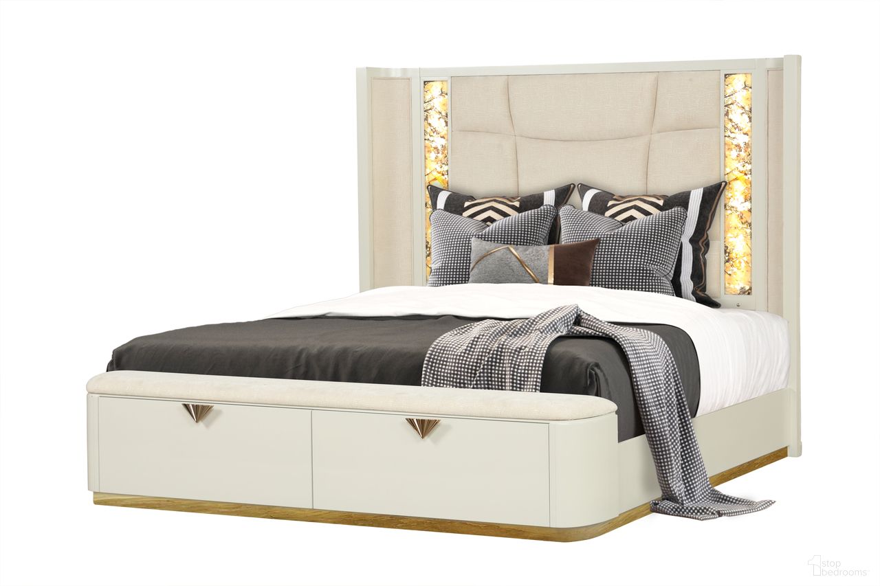The appearance of La Pierre Queen Panel Bed In Cream designed by Galaxy Home Furnishings in the modern / contemporary interior design. This cream piece of furniture  was selected by 1StopBedrooms from La Pierre Collection to add a touch of cosiness and style into your home. Sku: 601955554992-1;601955554992-2;601955554992-3;601955554992-4. Bed Type: Panel Bed. Bed Size: Queen. Material: Solid Wood.