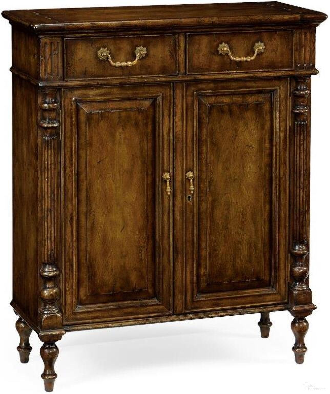 The appearance of La Rochelle Narrow Cabinet With Cupboard designed by Jonathan Charles in the traditional interior design. This medium walnut piece of furniture  was selected by 1StopBedrooms from La Rochelle Collection to add a touch of cosiness and style into your home. Sku: 493144-WAL. Material: Wood.