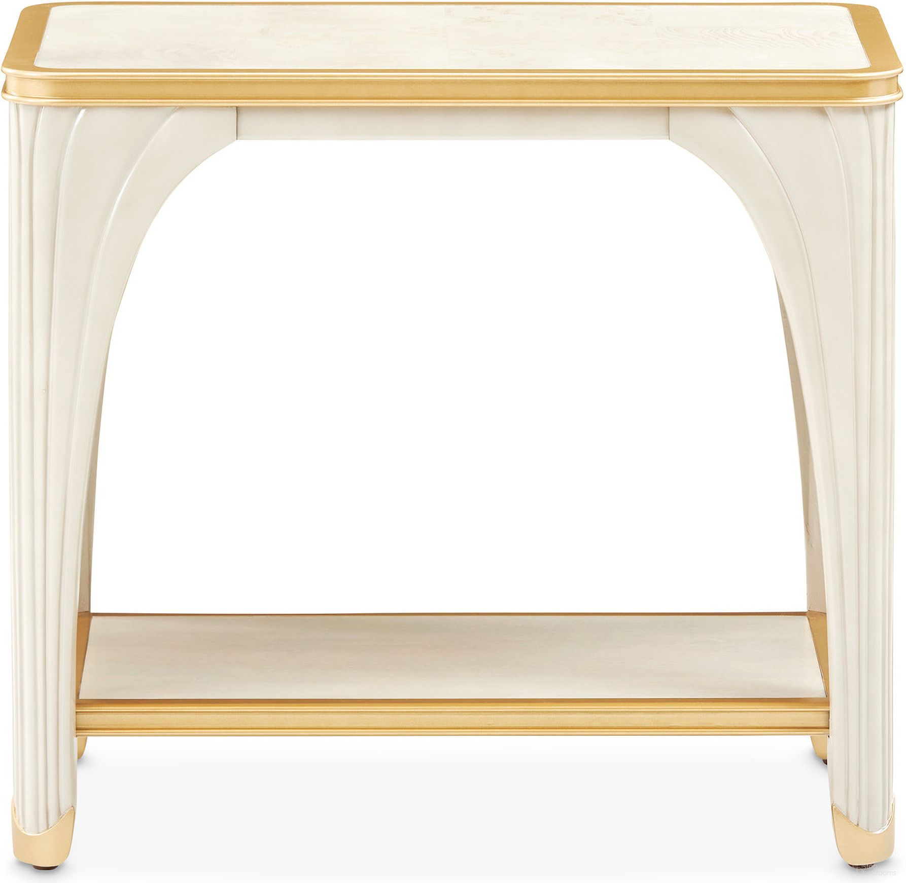 The appearance of La Terrazza End Table In Silver Mist designed by Michael Amini in the transitional interior design. This silver mist piece of furniture was selected by 1StopBedrooms from La Terrazza Collection to add a touch of cosiness and style into your home. Sku: 9092202-823. Material: Solid Wood.