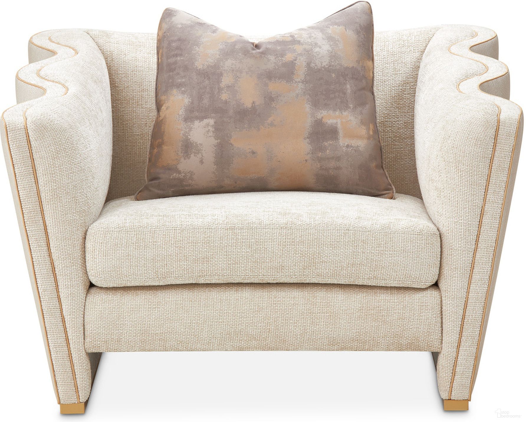 The appearance of La Terrazza Matching Chair In Cappuccino and Light Champagne designed by Michael Amini in the transitional interior design. This champagne piece of furniture was selected by 1StopBedrooms from La Terrazza Collection to add a touch of cosiness and style into your home. Sku: 9092835-CPCNO-124. Material: Solid Wood.