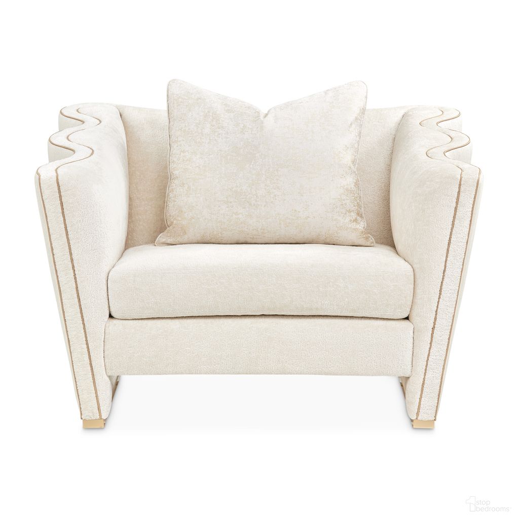 The appearance of La Terrazza Matching Chair In Starlight and Light Champagne designed by Michael Amini in the transitional interior design. This starlight/light champagne piece of furniture  was selected by 1StopBedrooms from La Terrazza Collection to add a touch of cosiness and style into your home. Sku: 9092835-STRLT-124. Material: Solid Wood.
