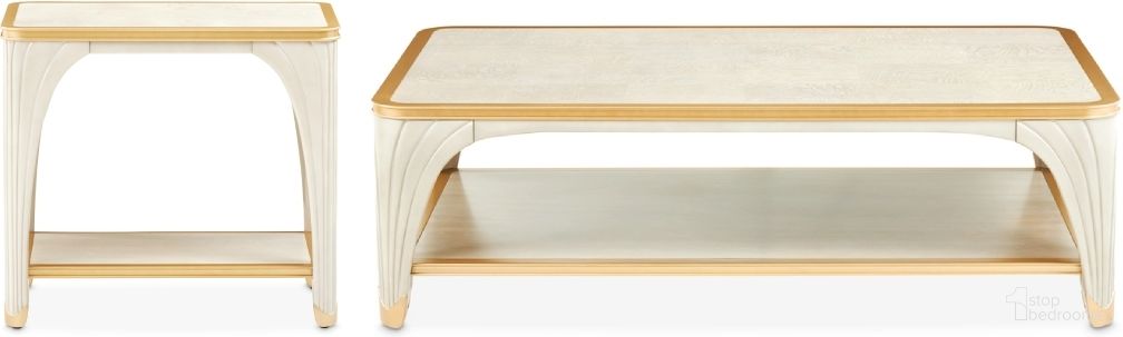 The appearance of La Terrazza Rectangular Occasional Table Set In Silver Mist designed by Michael Amini in the modern / contemporary interior design. This silver mist piece of furniture was selected by 1StopBedrooms from La Terrazza Collection to add a touch of cosiness and style into your home. Sku: 9092201-823;9092202-823. Material: Solid Wood.