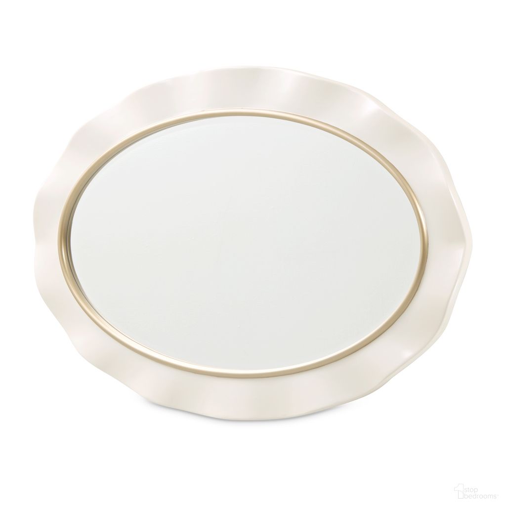 The appearance of La Terrazza Wall Mirror In Creamy Pearl designed by Michael Amini in the transitional interior design. This creamy pearl piece of furniture was selected by 1StopBedrooms from La Terrazza Collection to add a touch of cosiness and style into your home. Sku: 9092260-112. Material: Resin.
