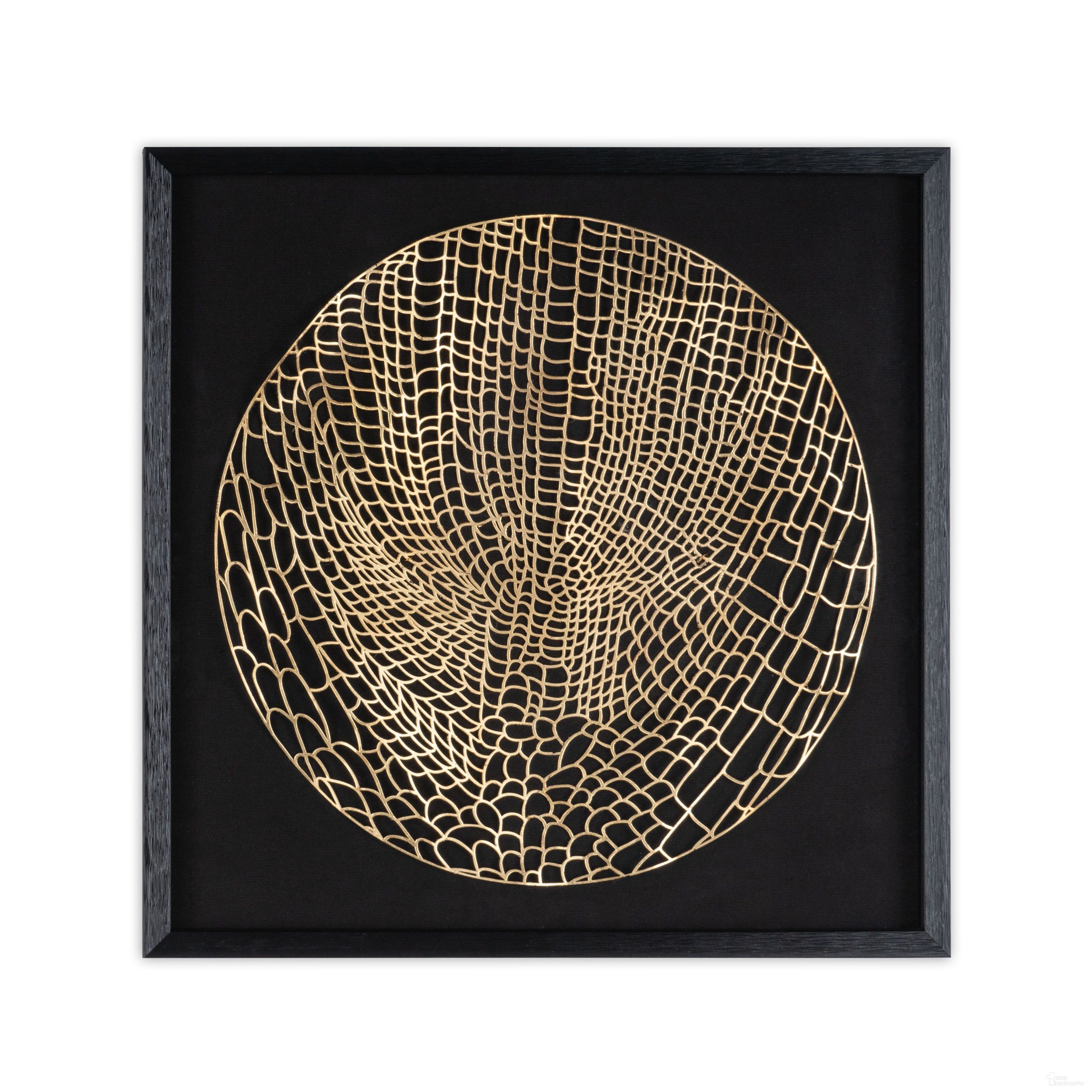 Laced Moon I 24 Inch Shadow Box In Black and Gold