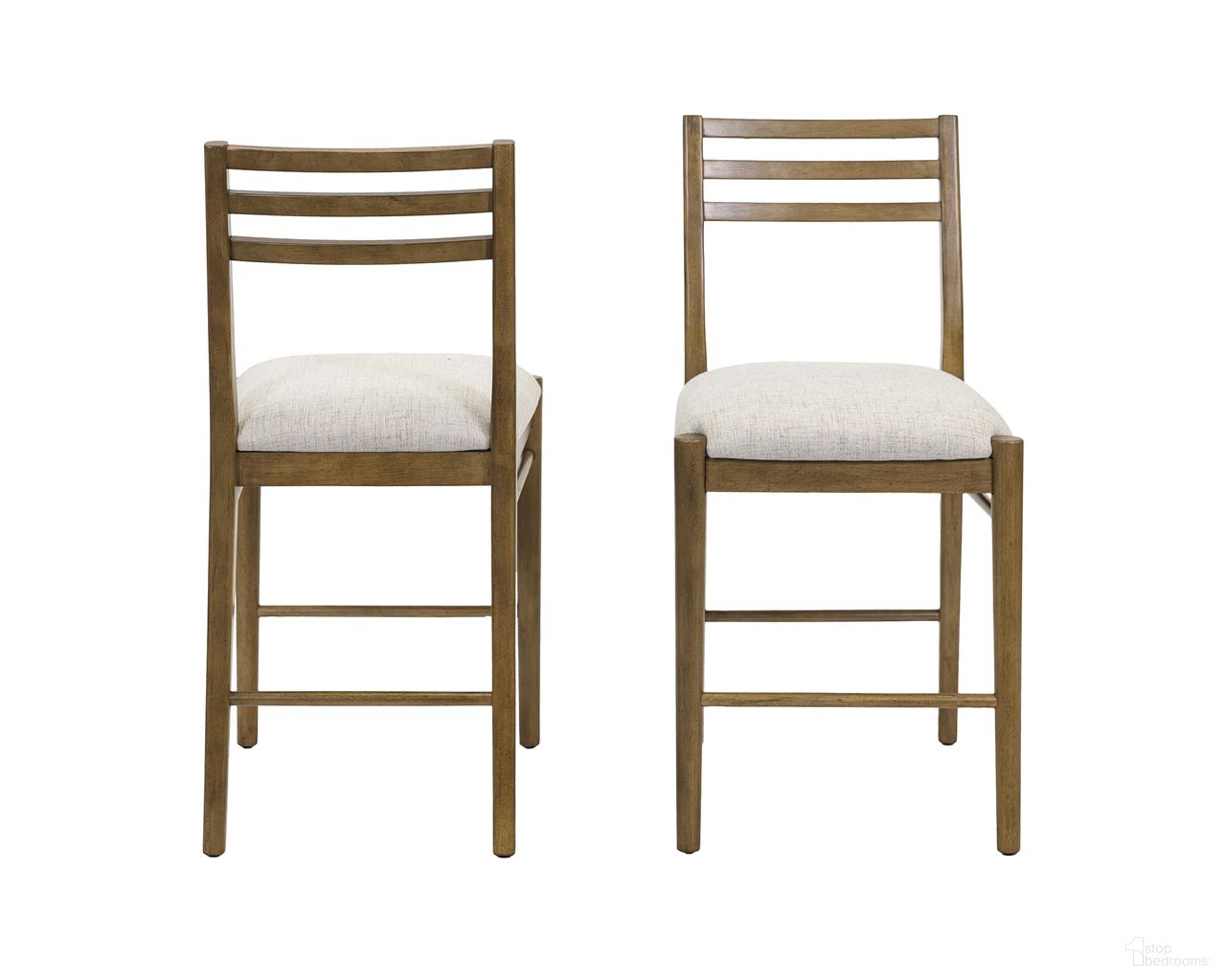 Lachlan Wood Counter Height Kitchen Dining Chairs Set of 2 In Brown