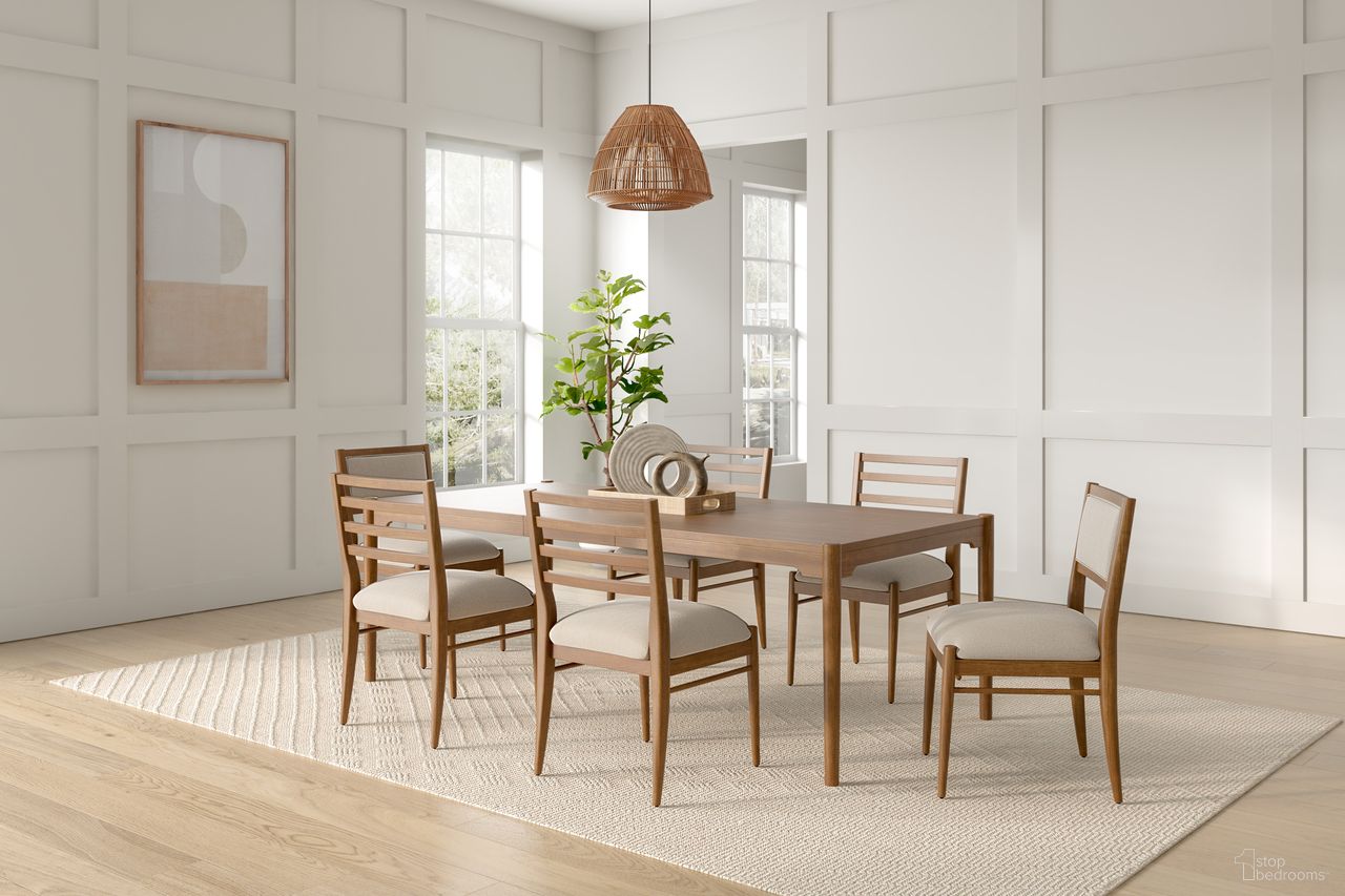 The appearance of Lachlan Wood Rectangular Dining Room Set In Brown designed by Martin Furniture in the modern / contemporary interior design. This brown piece of furniture was selected by 1StopBedrooms from Lachlan Collection to add a touch of cosiness and style into your home. Sku: IMLN7240;IMLN70KIT2. Table Top Shape: Rectangular. Size: 40" x 72". Material: Solid Hardwood & Veneers.