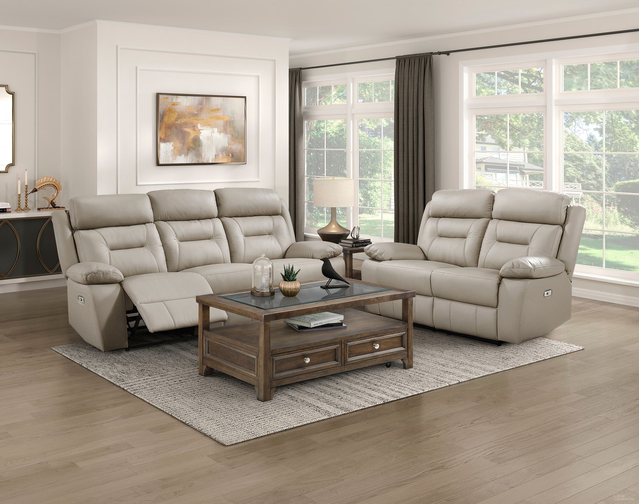 The appearance of Laconia Power Double Reclining Living Room Set In Brown designed by Homelegance in the modern / contemporary interior design. This brown piece of furniture was selected by 1StopBedrooms from Laconia Collection to add a touch of cosiness and style into your home. Sku: 9629LTE-3PW;9629LTE-2PW. Material: Leather.
