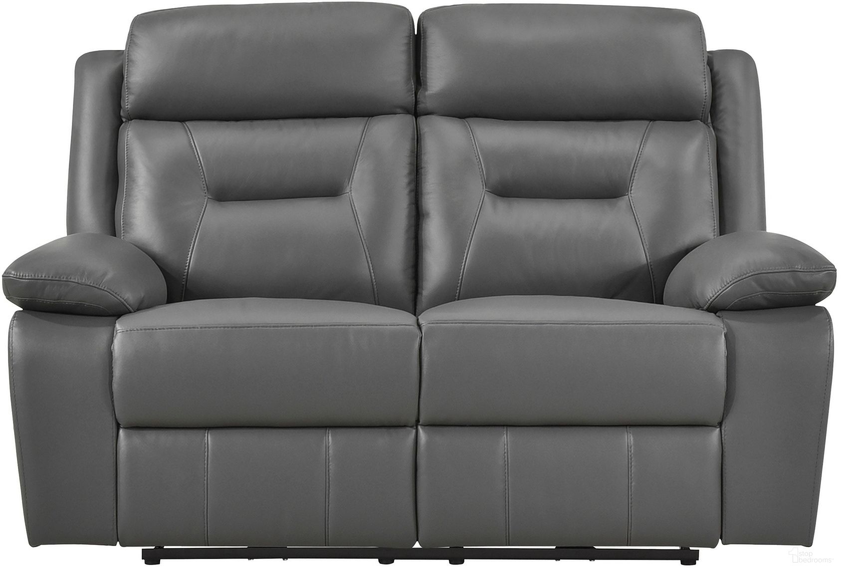 The appearance of Laconia Power Double Reclining Love Seat In Dark Gray designed by Homelegance in the modern / contemporary interior design. This dark gray piece of furniture was selected by 1StopBedrooms from Laconia Collection to add a touch of cosiness and style into your home. Sku: 9629DGY-2PW. Material: Leather.