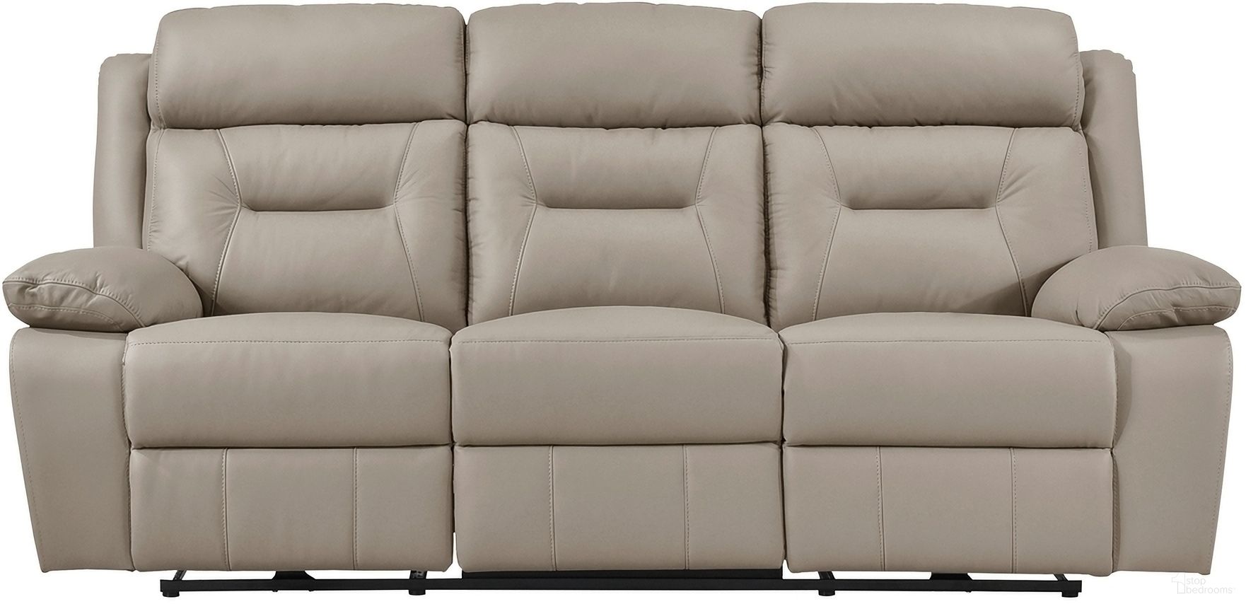 The appearance of Laconia Power Double Reclining Sofa In Brown designed by Homelegance in the modern / contemporary interior design. This brown piece of furniture  was selected by 1StopBedrooms from Laconia Collection to add a touch of cosiness and style into your home. Sku: 9629LTE-3PW. Material: Leather.