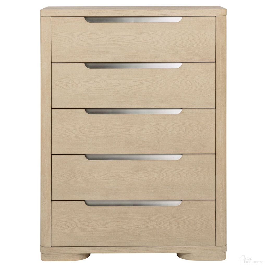 The appearance of Ladera 5-Drawer Bedroom Chest of Drawers In Light Elm designed by Coaster in the modern / contemporary interior design. This light elm piece of furniture  was selected by 1StopBedrooms from Ladera Collection to add a touch of cosiness and style into your home. Sku: 225085. Material: MDF.