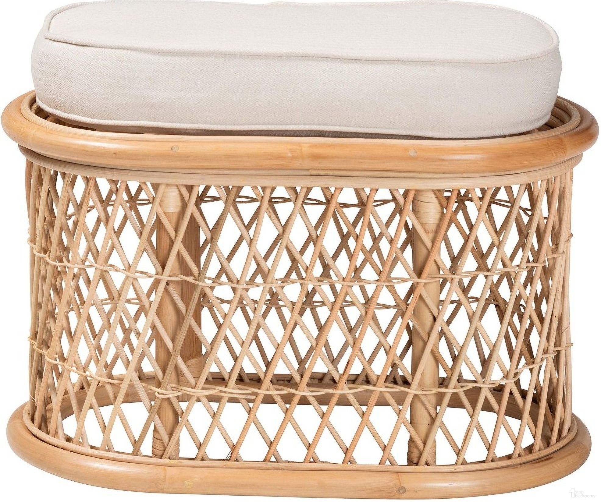 The appearance of Ladonna Rattan Ottoman Footstool In Natural designed by Baxton Studio in the bohemian interior design. This natural piece of furniture was selected by 1StopBedrooms from Ladonna Collection to add a touch of cosiness and style into your home. Sku: WS072-Natural Rattan-Stool. Material: Natural Rattan.
