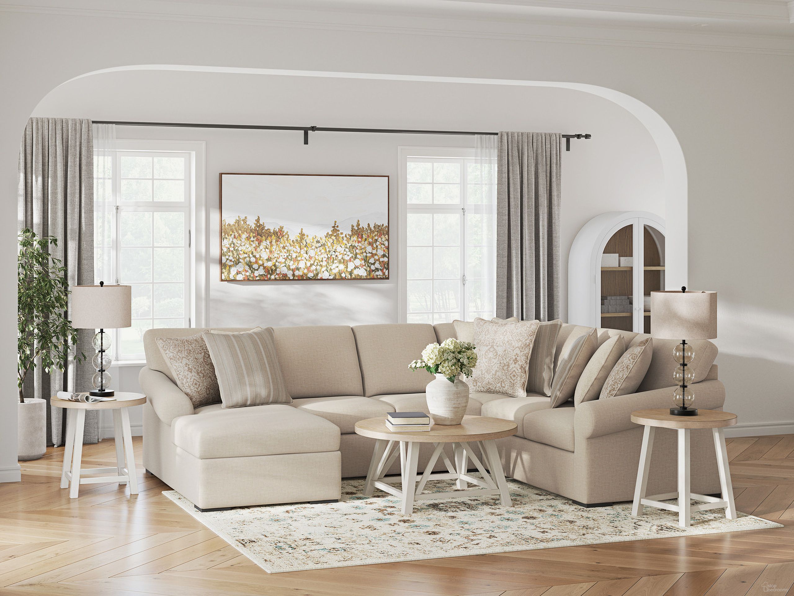 The appearance of LadyMae 4-Piece Sectional with LAF Chaise In Twill designed by Signature Design by Ashley in the transitional interior design. This twill piece of furniture was selected by 1StopBedrooms from LadyMae Collection to add a touch of cosiness and style into your home. Sku: 5940416;5940434;5940477;5940456. Material: Polyester.