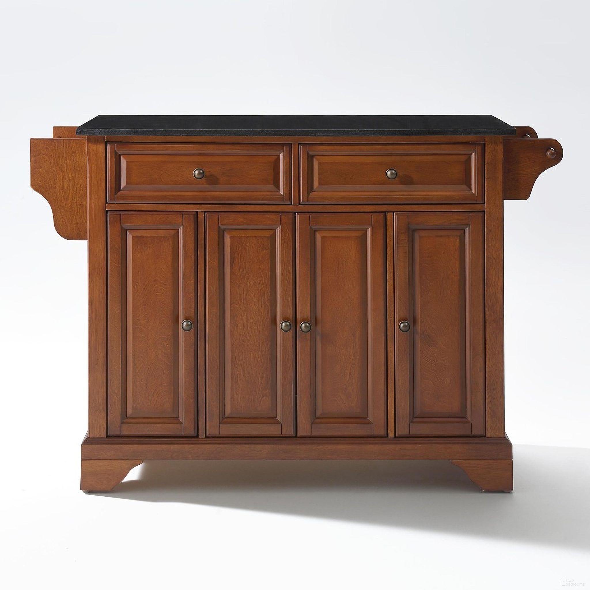 The appearance of Lafayette Granite Top Full Size Kitchen Island/Cart In Black and Cherry designed by Crosley Brands in the traditional interior design. This black and cherry piece of furniture was selected by 1StopBedrooms from Lafayette Collection to add a touch of cosiness and style into your home. Sku: CF3001-CH;CF0301-BG;CF0102-CH. Material: Solid Granite.