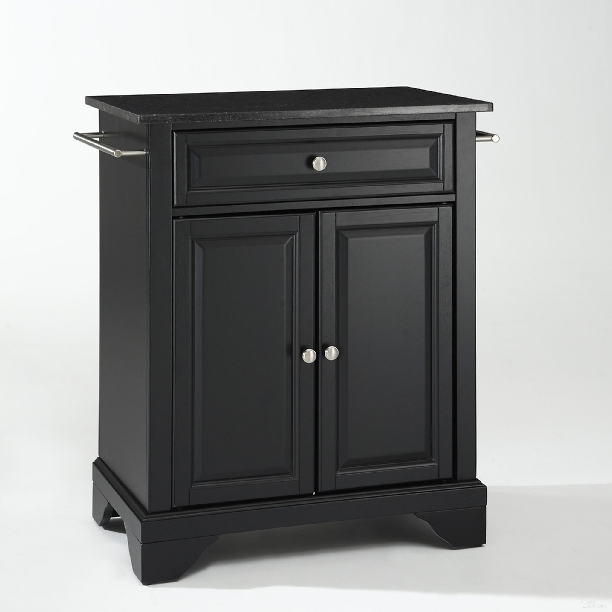 The appearance of Lafayette Granite Top Portable Kitchen Island/Cart In Black designed by Crosley Brands in the traditional interior design. This black piece of furniture  was selected by 1StopBedrooms from Lafayette Collection to add a touch of cosiness and style into your home. Sku: CF3002-BK;CF0401-BG;CF0102-BK. Material: Solid Granite.