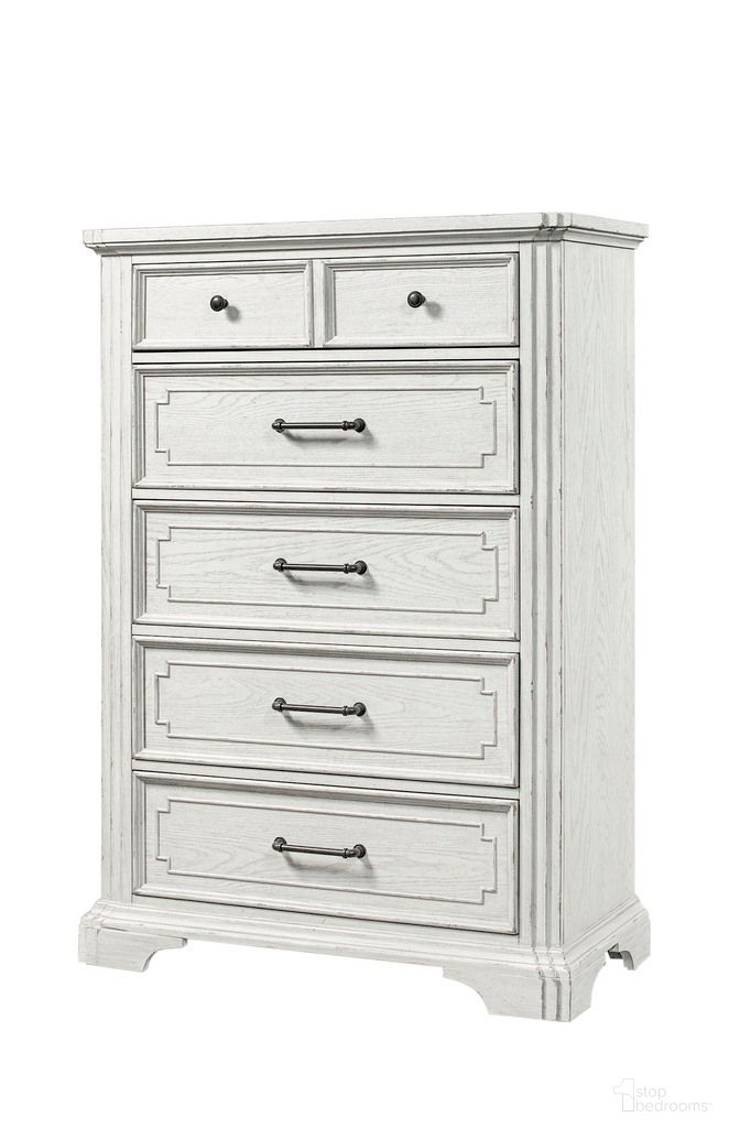 The appearance of Lafayette II 5 Drawer Chest in White Mist designed by FD Home in the traditional interior design. This white mist piece of furniture was selected by 1StopBedrooms from Lafayette II Collection to add a touch of cosiness and style into your home. Sku: 7653-11. Material: Poplar Solid.