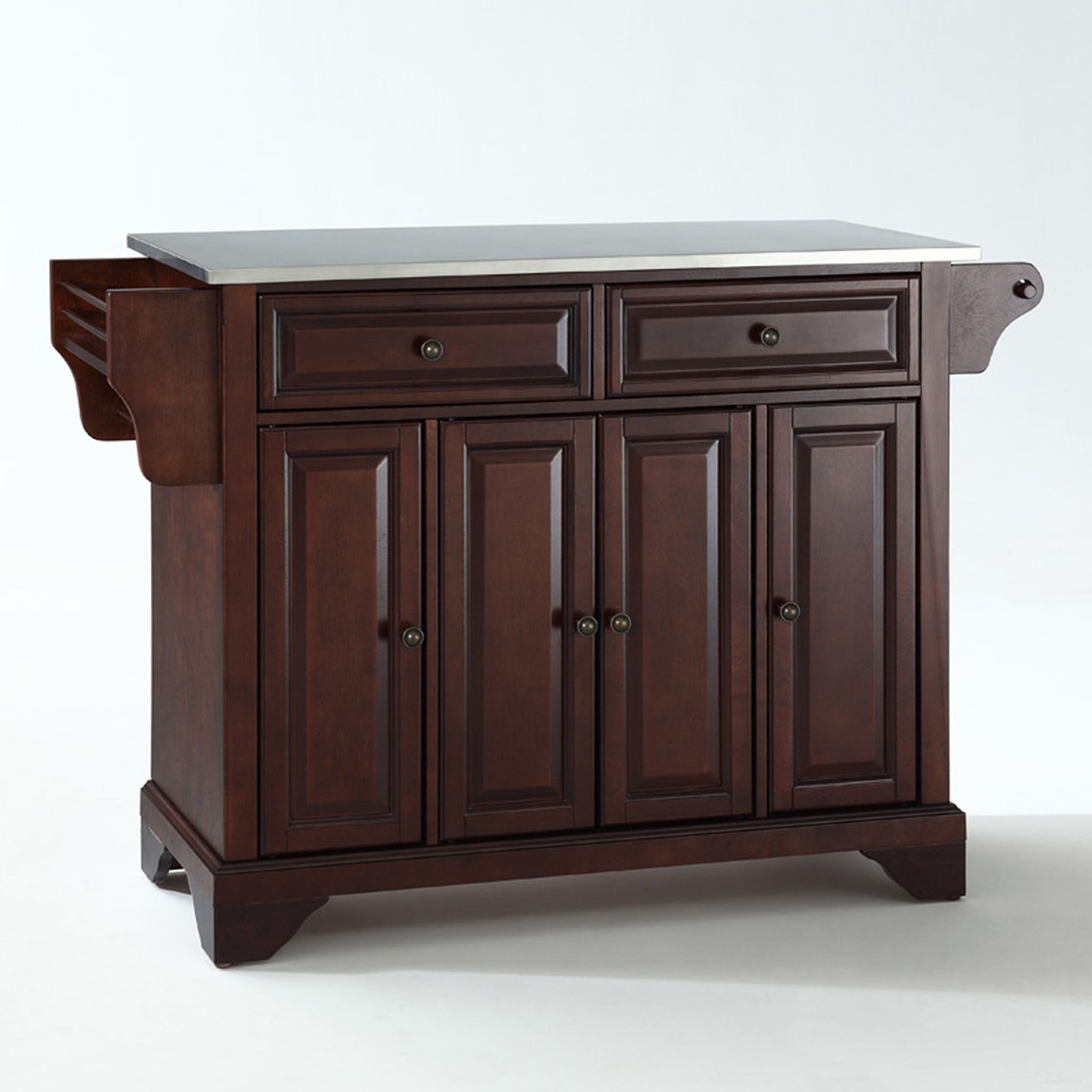 Lafayette Stainless Steel Top Full Size Kitchen Island/Cart In Mahogany